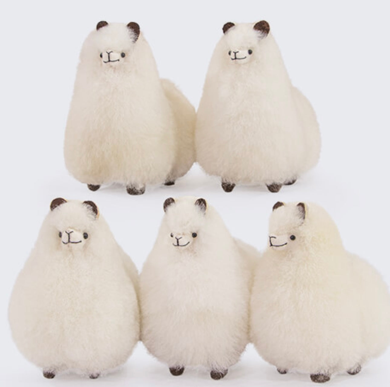 Baby Alpaca Fur-Standing Alpaca 5 inches White image 0