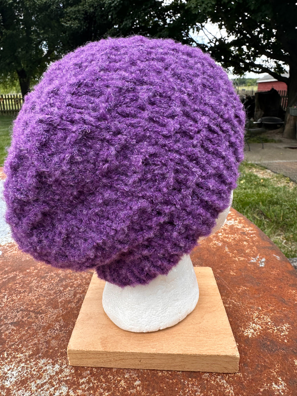 Alpaca  textured hat. Hand knit.