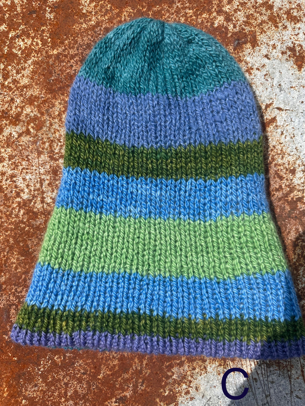 Thick Reversible English Double knit Alpaca hat with fold over brim (Copy)