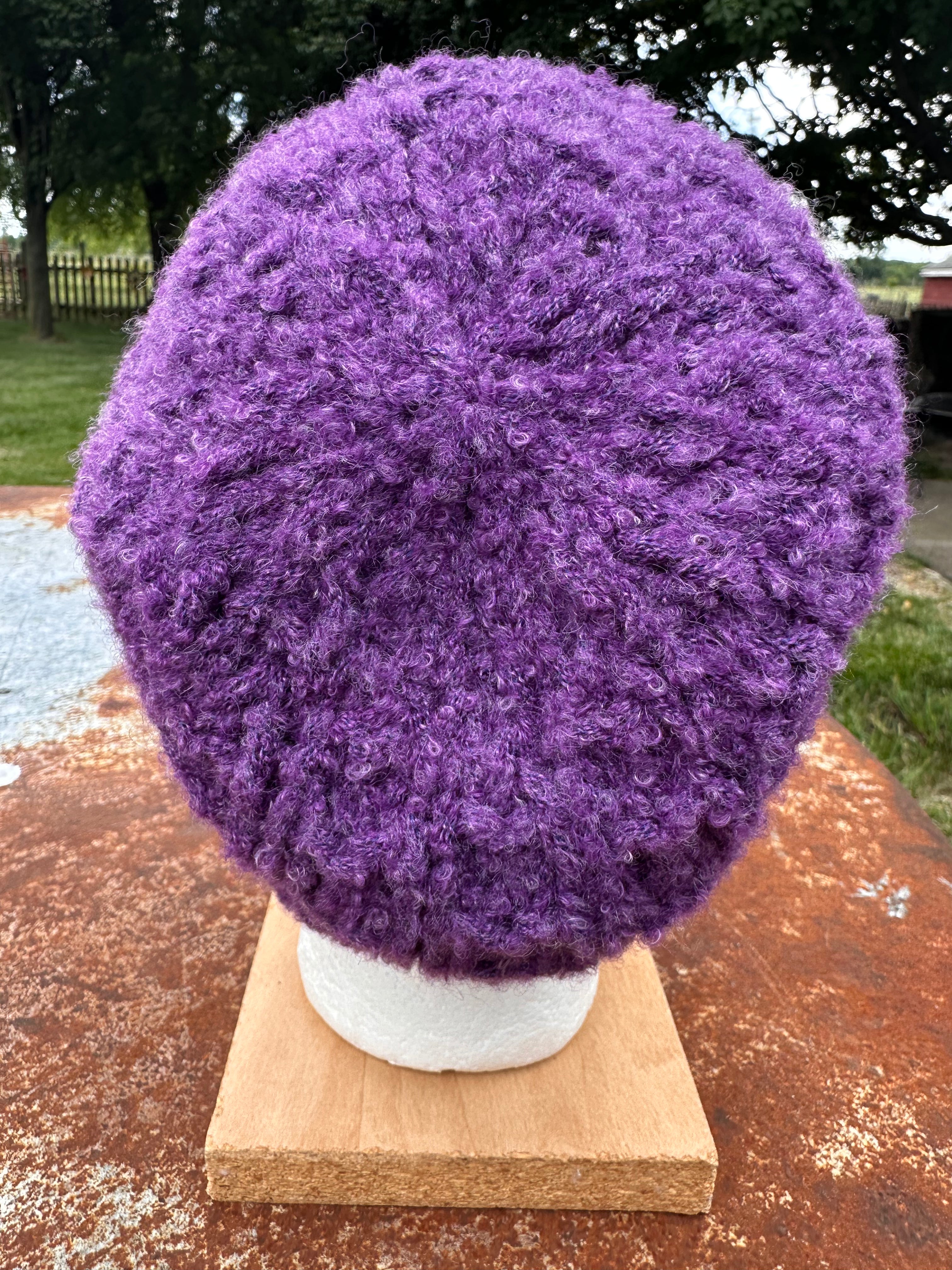 Alpaca  textured hat. Hand knit.