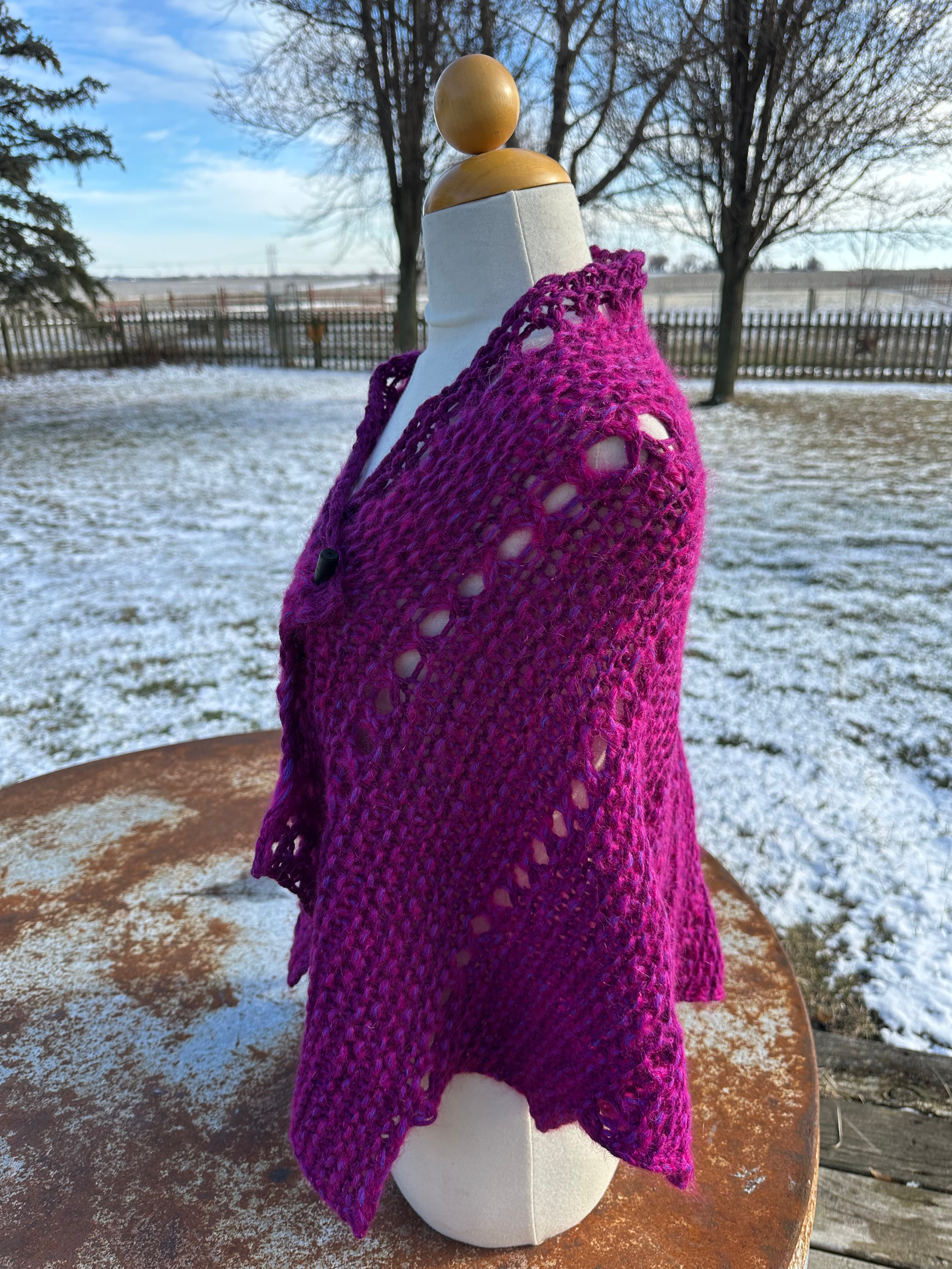 Hand knit Alpaca shawl. Luxury