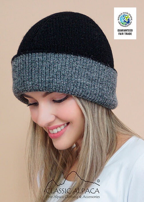 Classic Alpaca Unisex Reversible knit English Alpaca Hat image 2