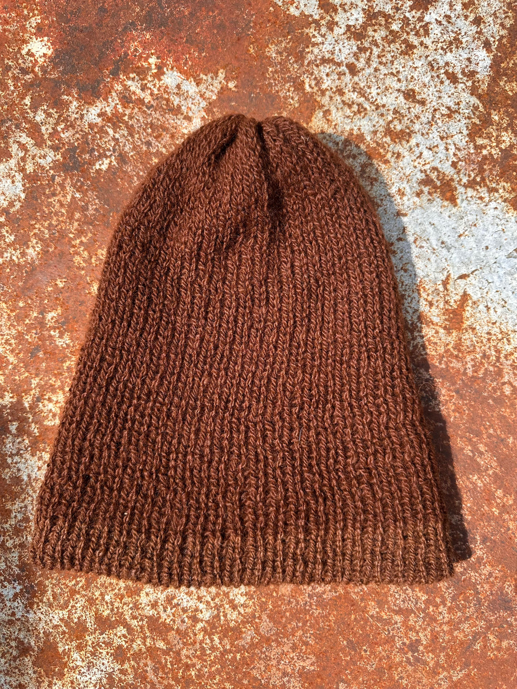 Double knit Alpaca hat with fold over brim