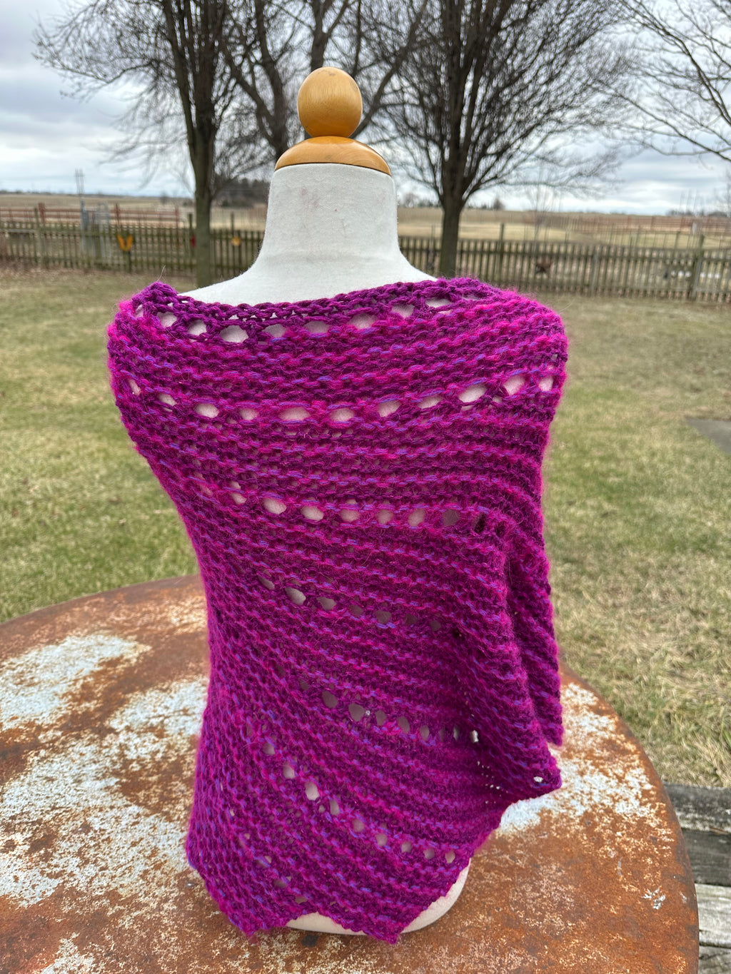 Hand knit Alpaca shawl. Luxury