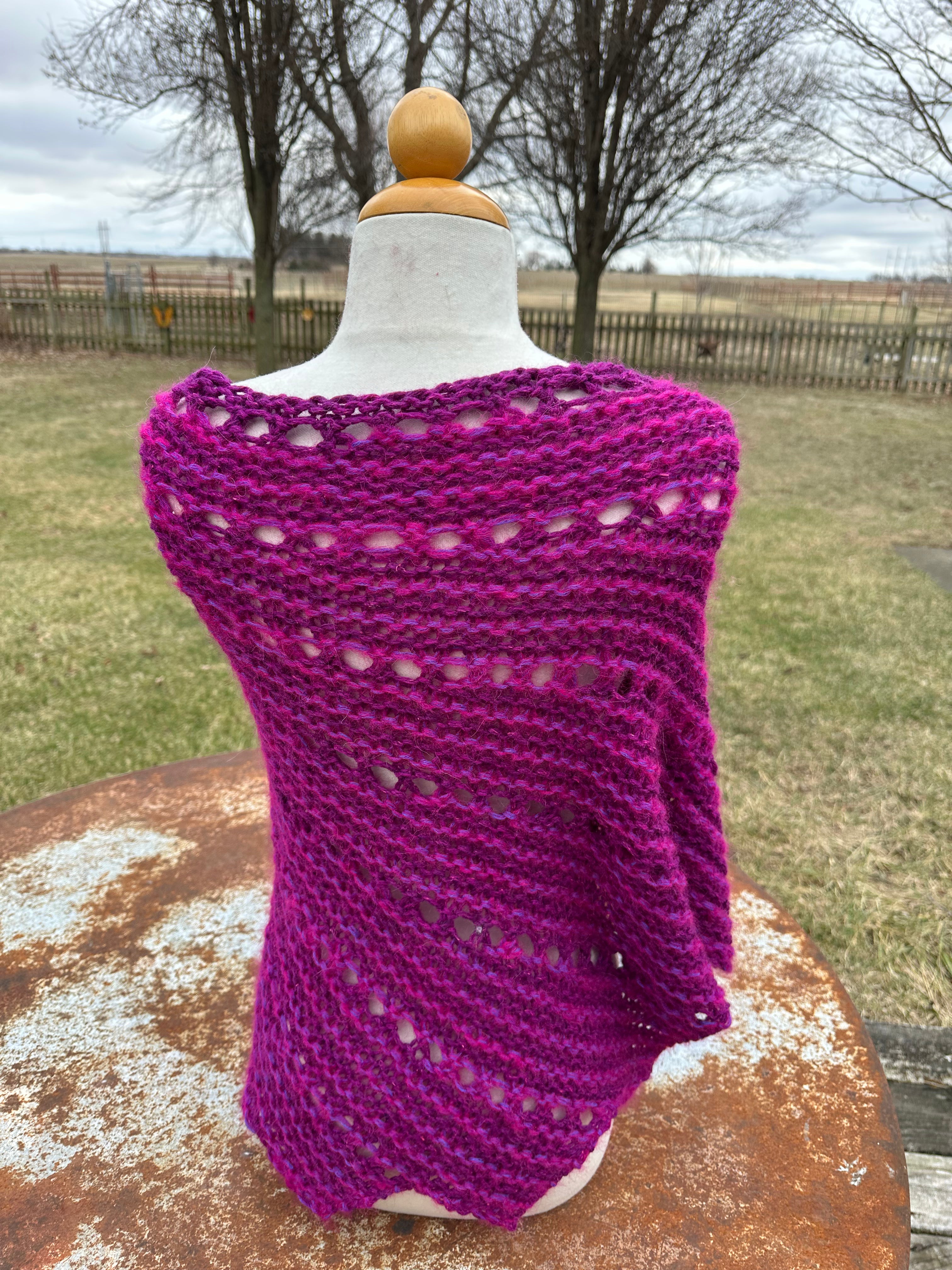 Hand knit Alpaca shawl. Luxury