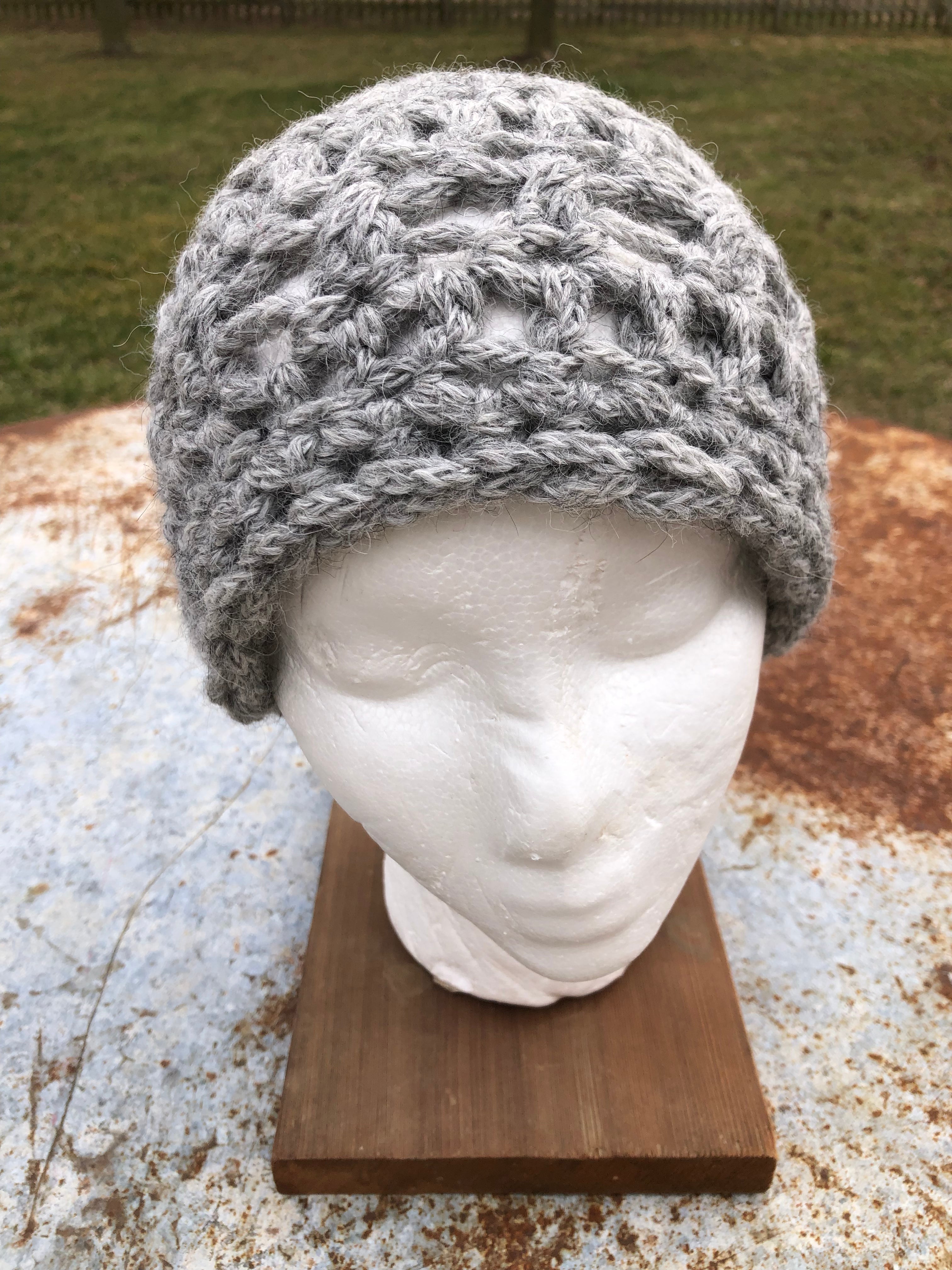 Chunky Alpaca hand crocheted hat.
