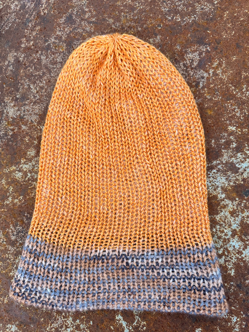 Double knit 100% Alpaca hat with fold over brim. Reversible. 3 colors.
