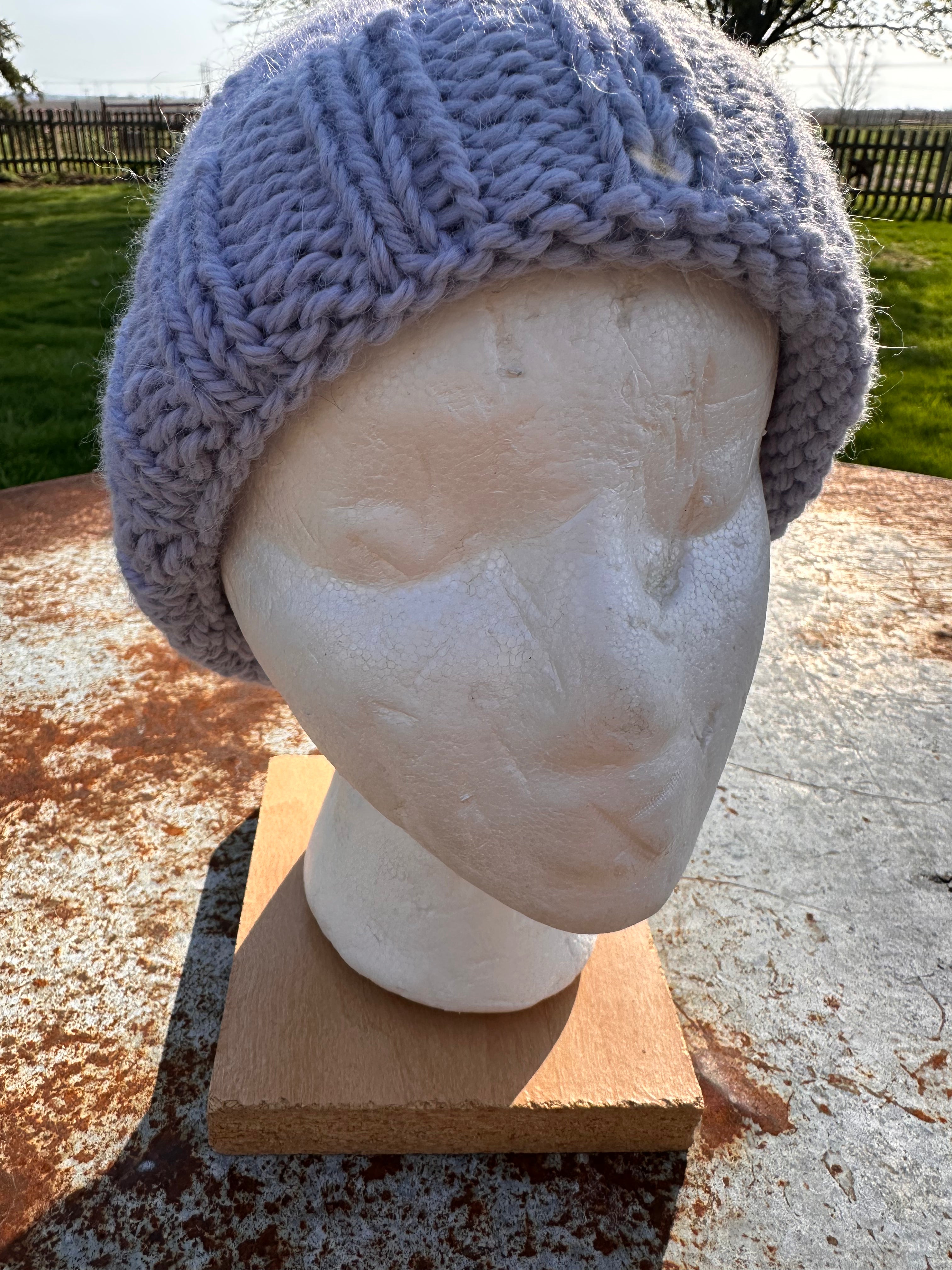 Chunky Alpaca winter hat, hand knit.