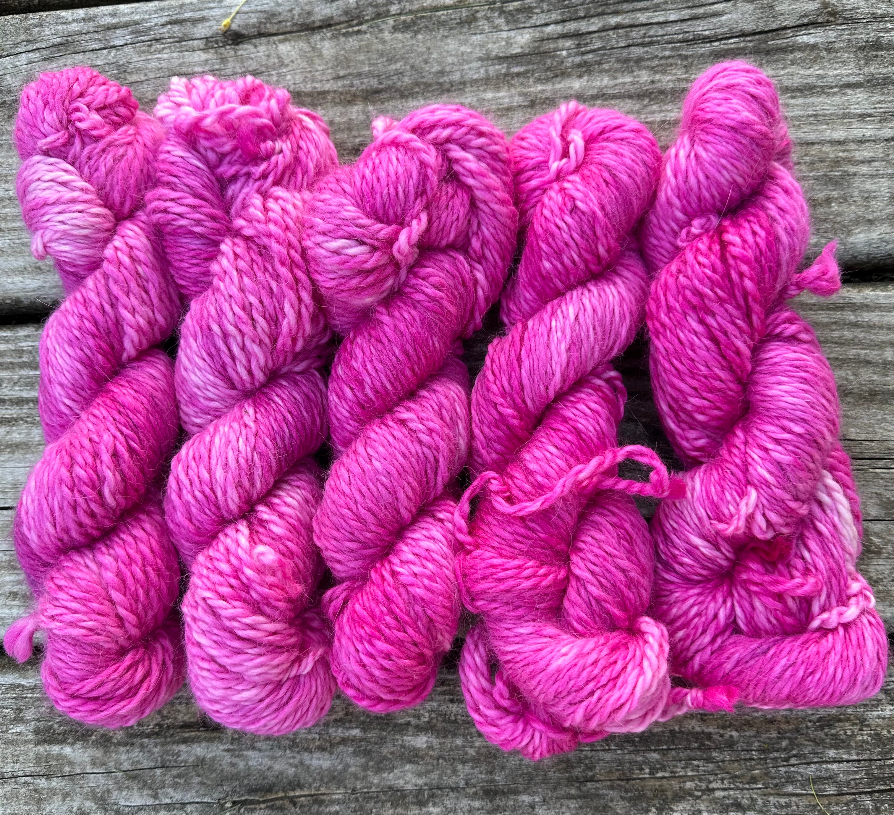Hand dyed 100%  alpaca yarn. Imported yarn hand dyed by me. 109 yards.