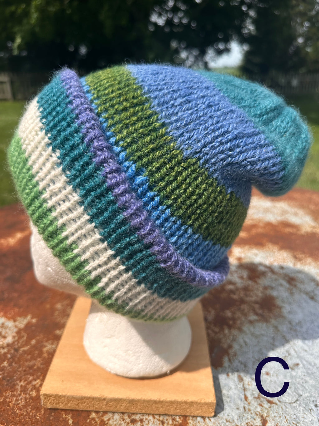 Thick Reversible English Double knit Alpaca hat with fold over brim (Copy)
