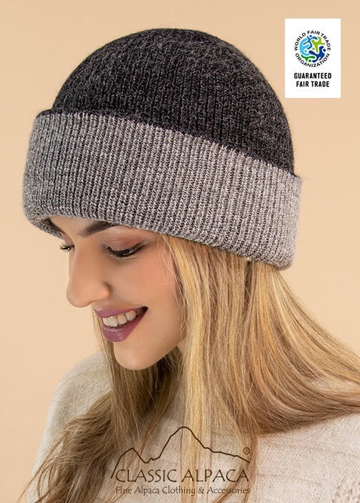 Classic Alpaca Unisex Reversible knit English Alpaca Hat image 0