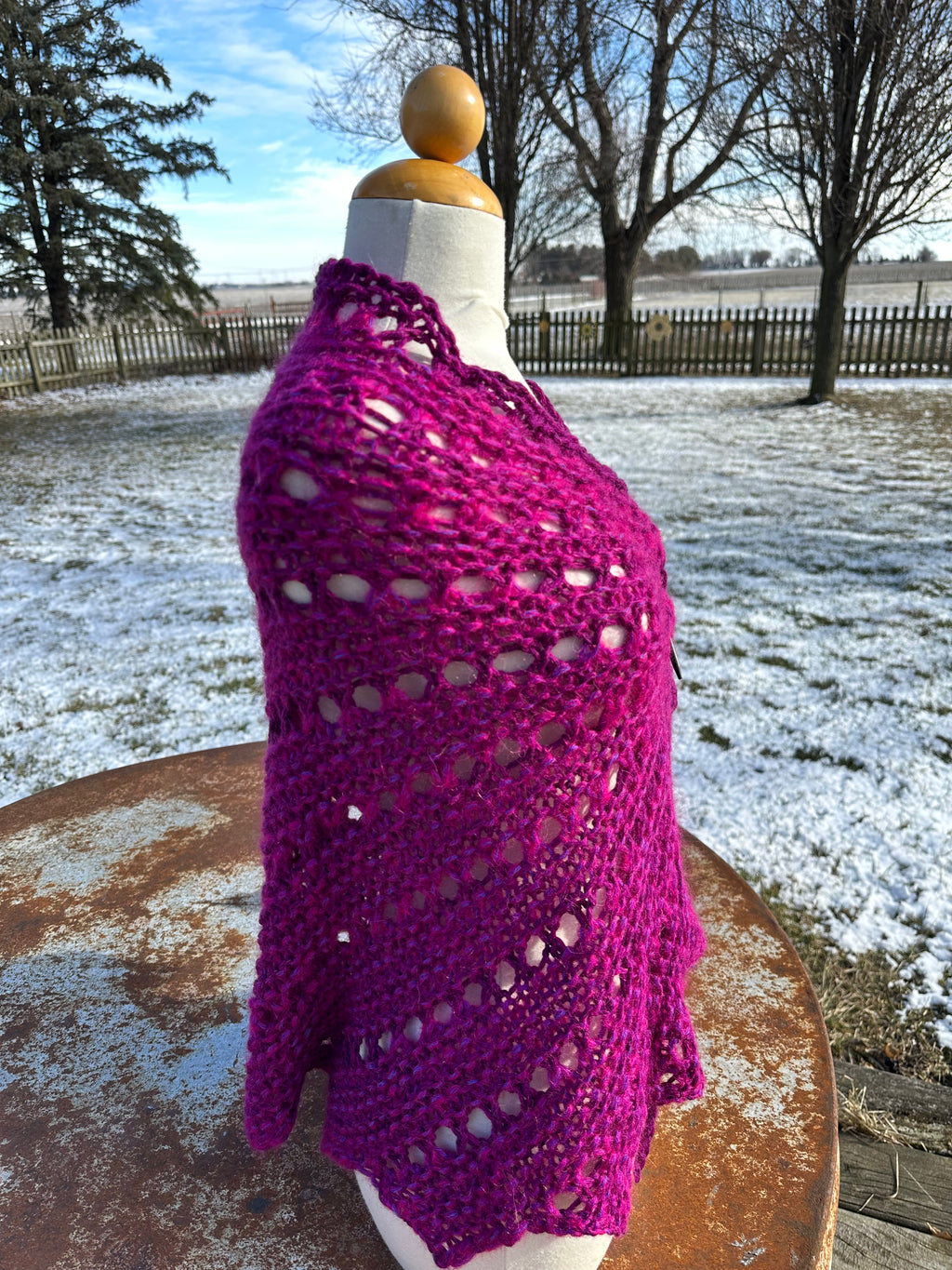 Hand knit Alpaca shawl. Luxury