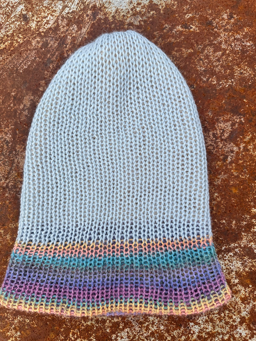 Double knit 100% Alpaca hat with fold over brim. Reversible. 3 colors.