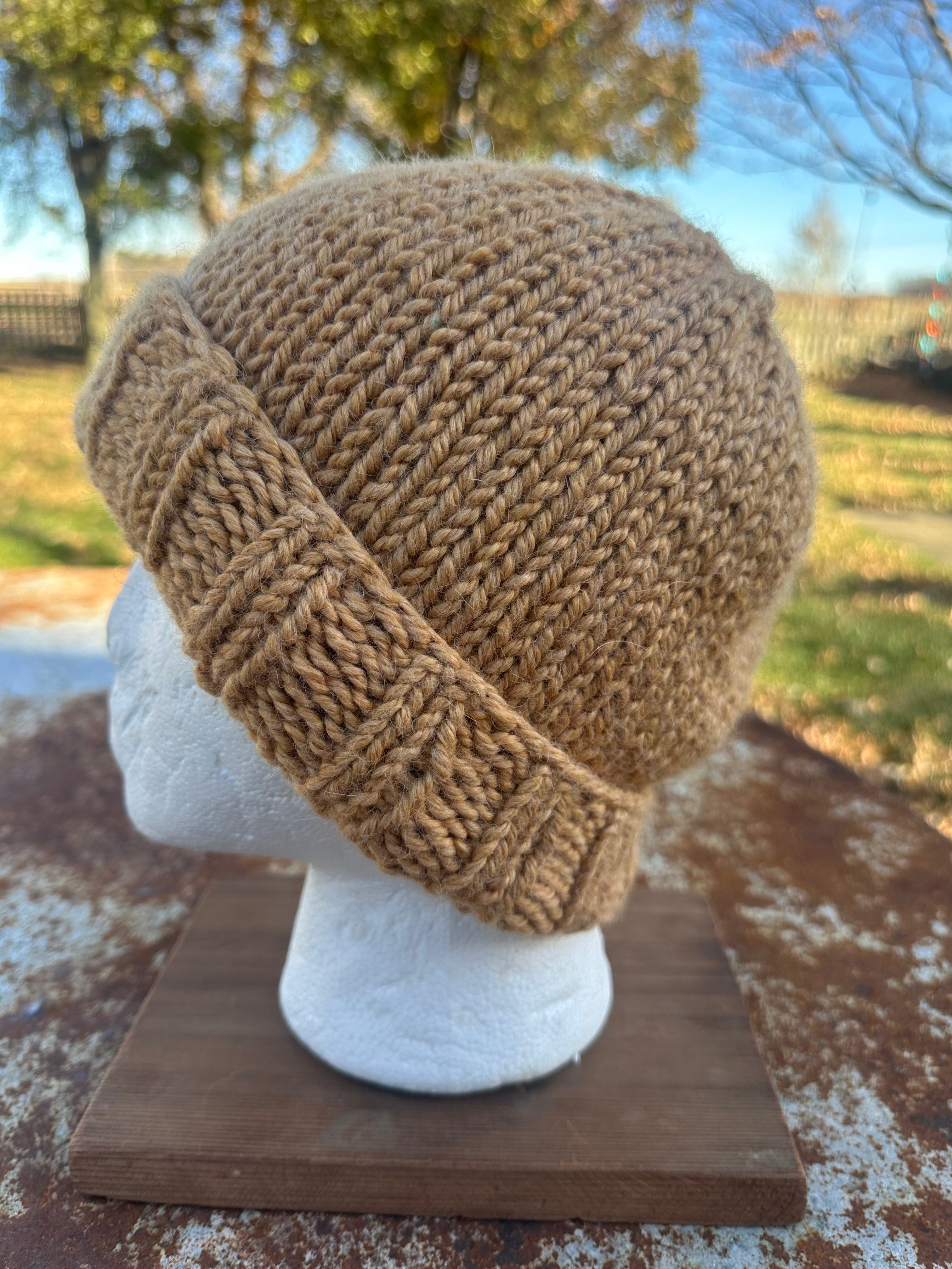 Chunky 100% Alpaca, hand knit winter hat, hand knit.