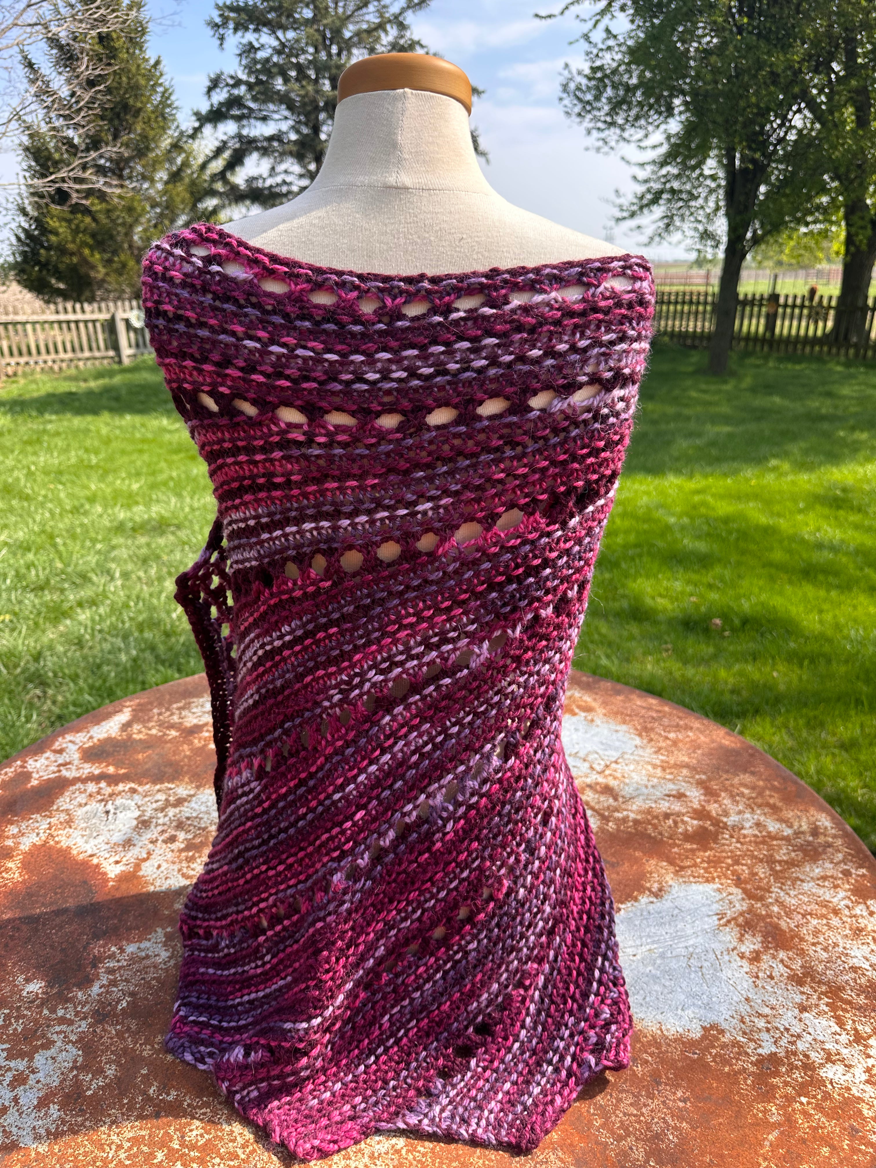 Large Hand knit Alpaca shawl. Luxury.