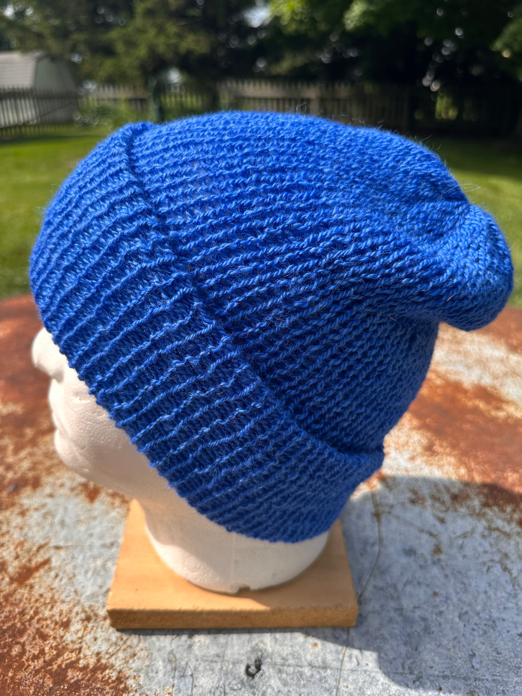Lightweight double knit Alpaca hat with fold over brim