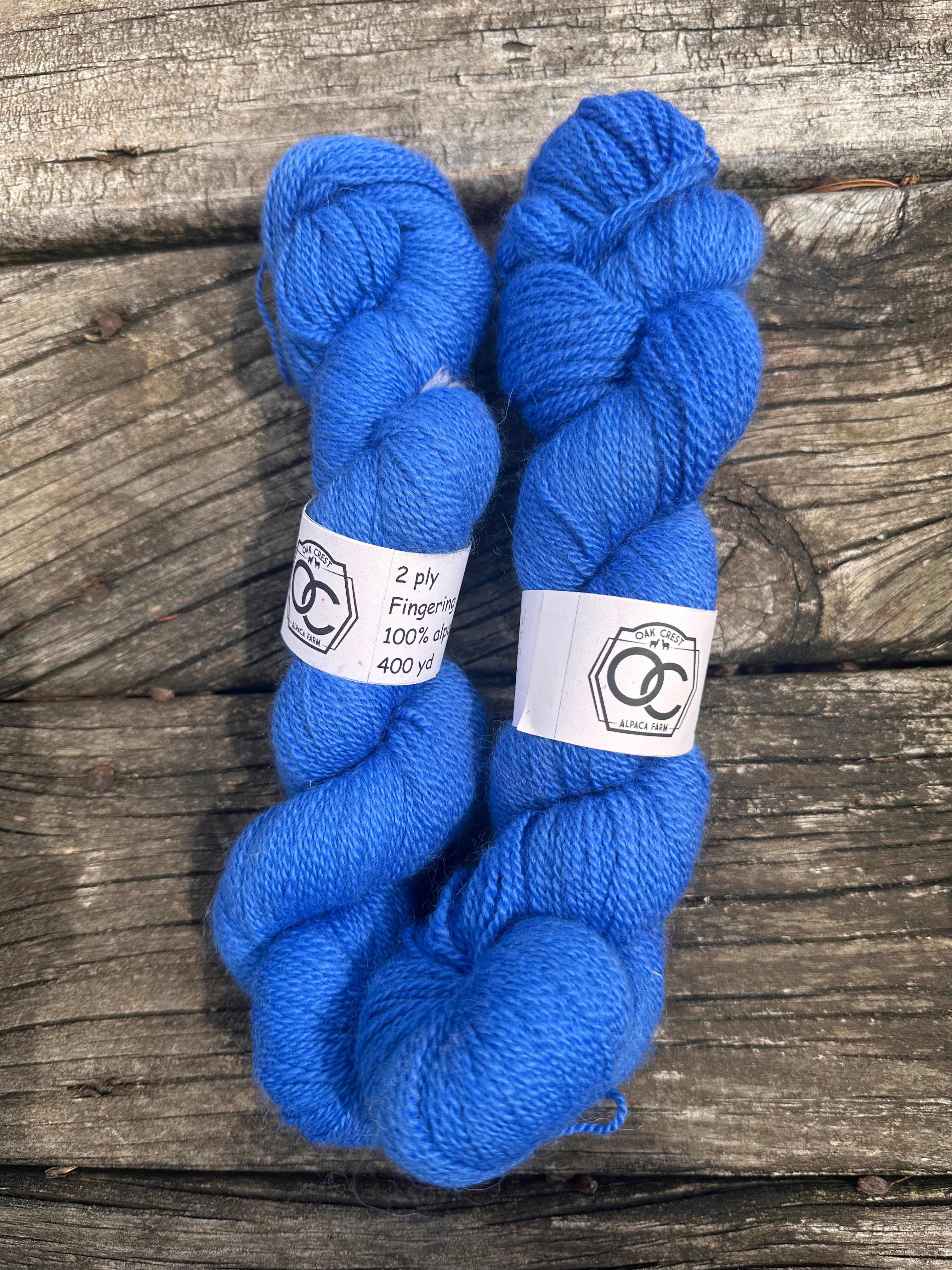 400 yd 100% American Alpaca, fingering weight, hand dyed