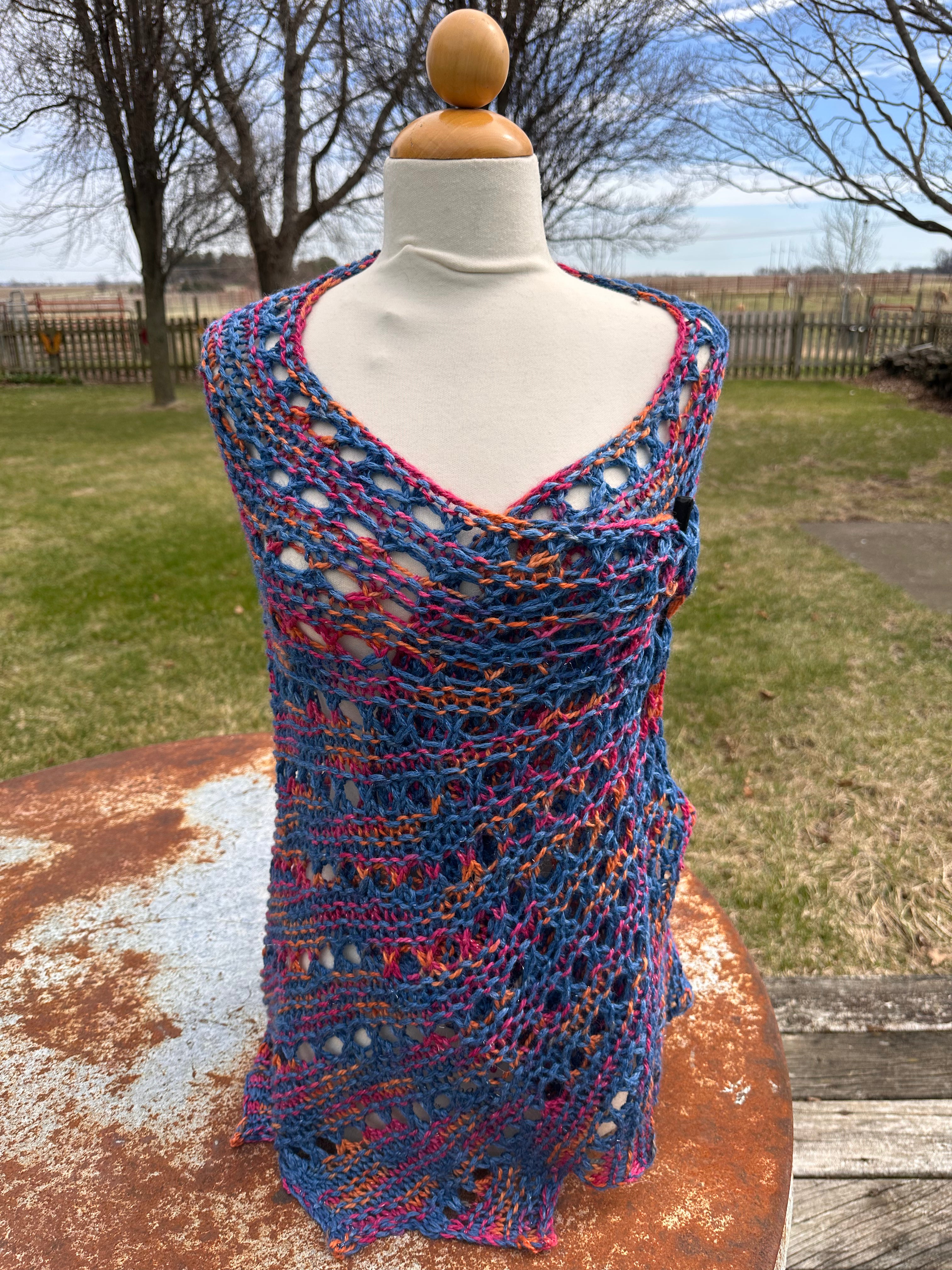 Hand knit Alpaca shawl. Luxury.