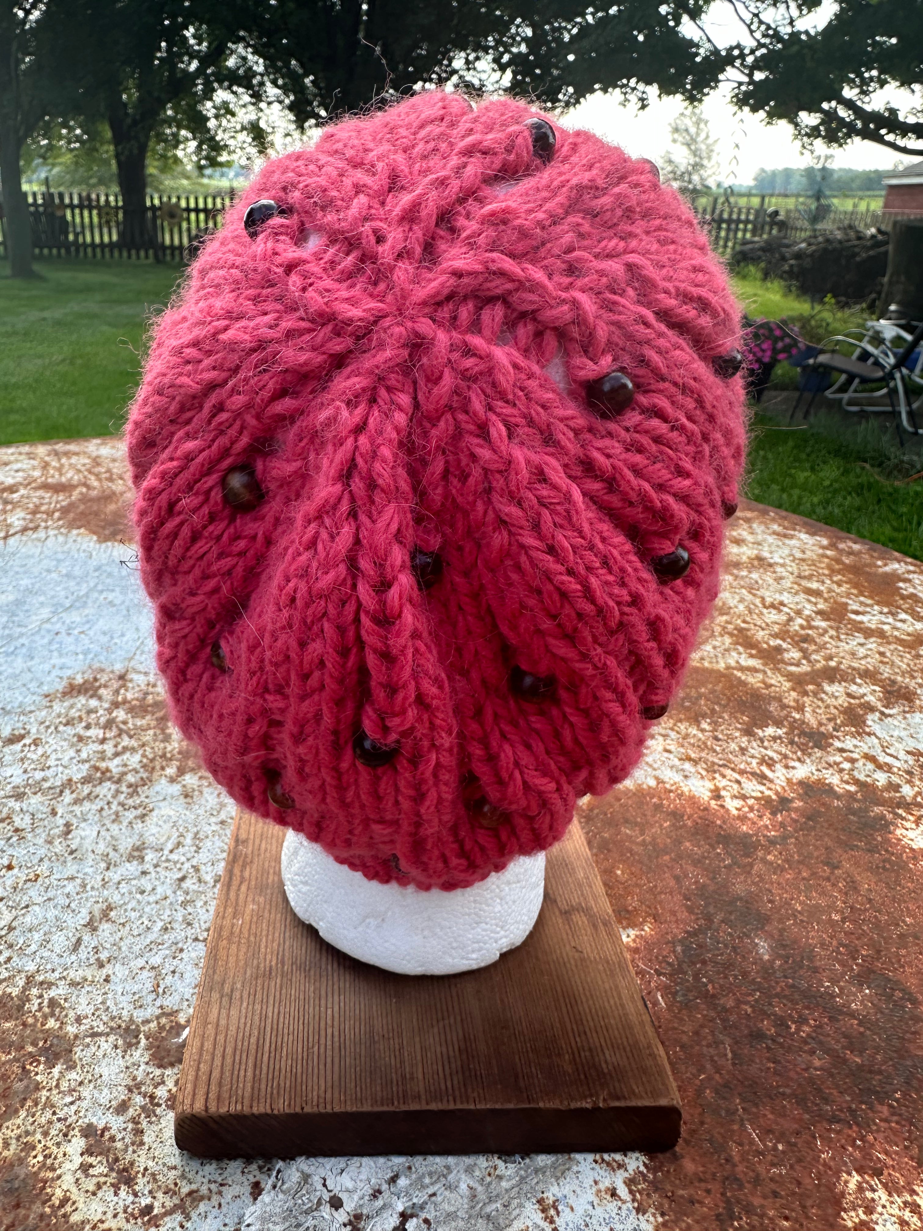 Chunky 100% Alpaca, hand knit winter hat, hand knit.
