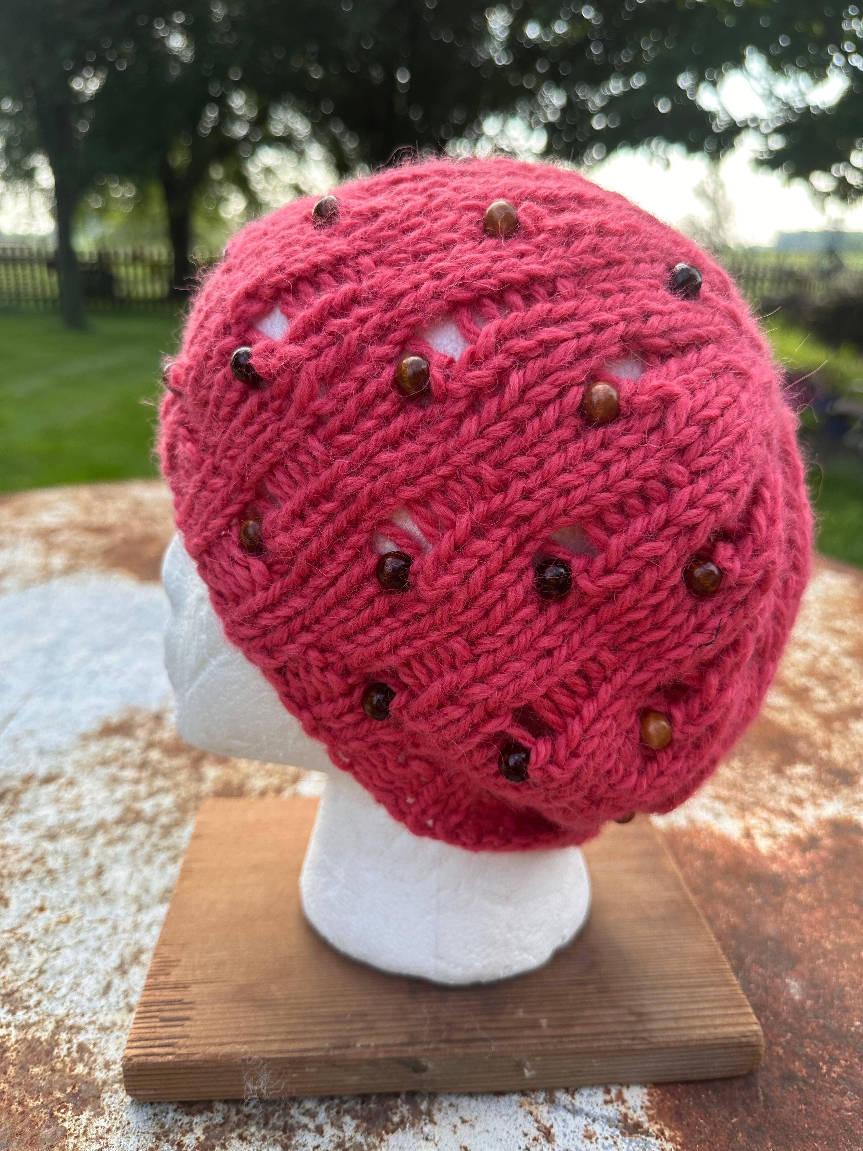 Chunky 100% Alpaca, hand knit winter hat, hand knit.