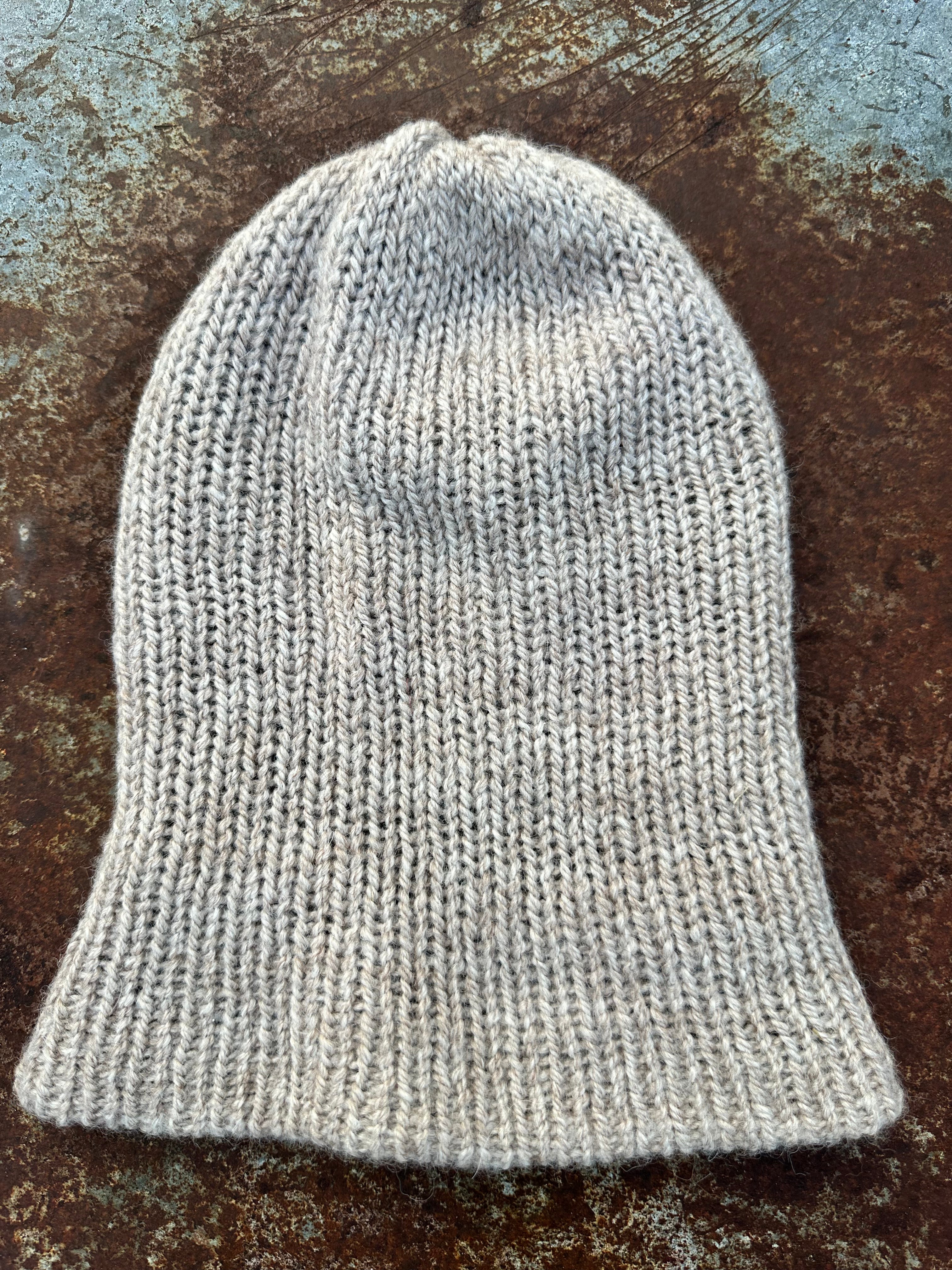 Double knit Alpaca hat with fold over brim