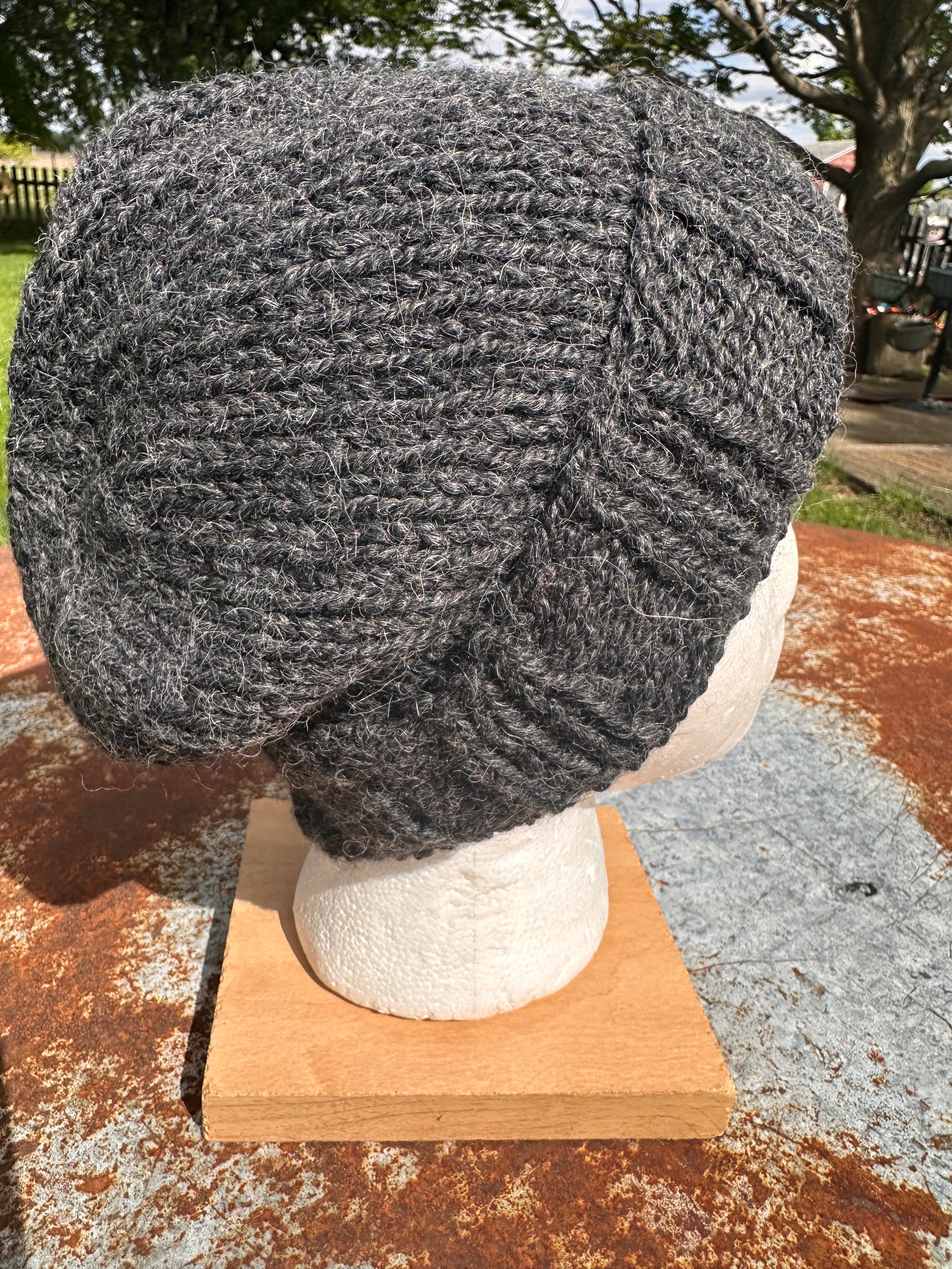 Chunky Alpaca, hand knit winter hat, hand knit.