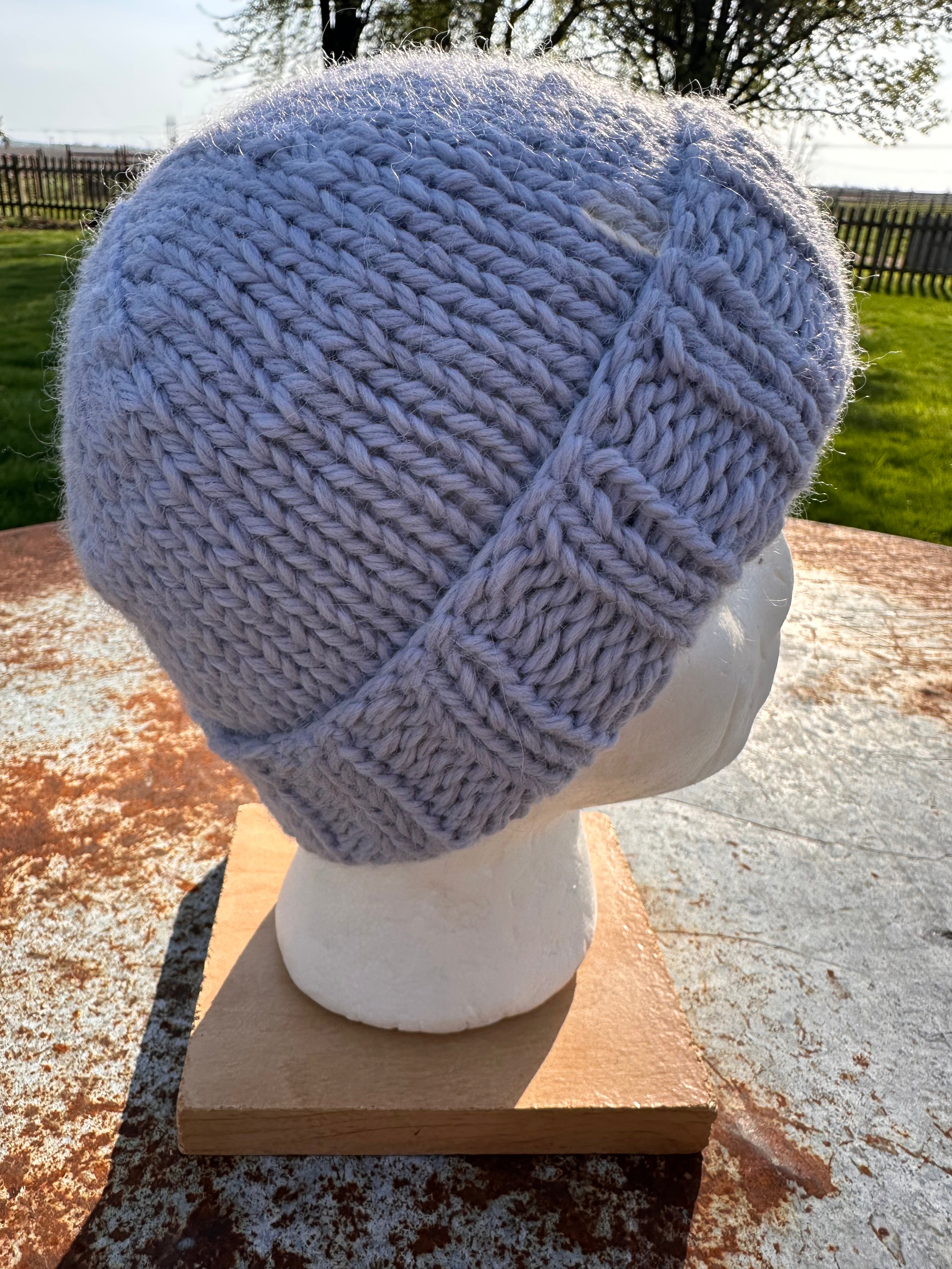 Chunky Alpaca winter hat, hand knit.