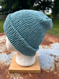 Lightweight double knit Alpaca hat with fold over brim