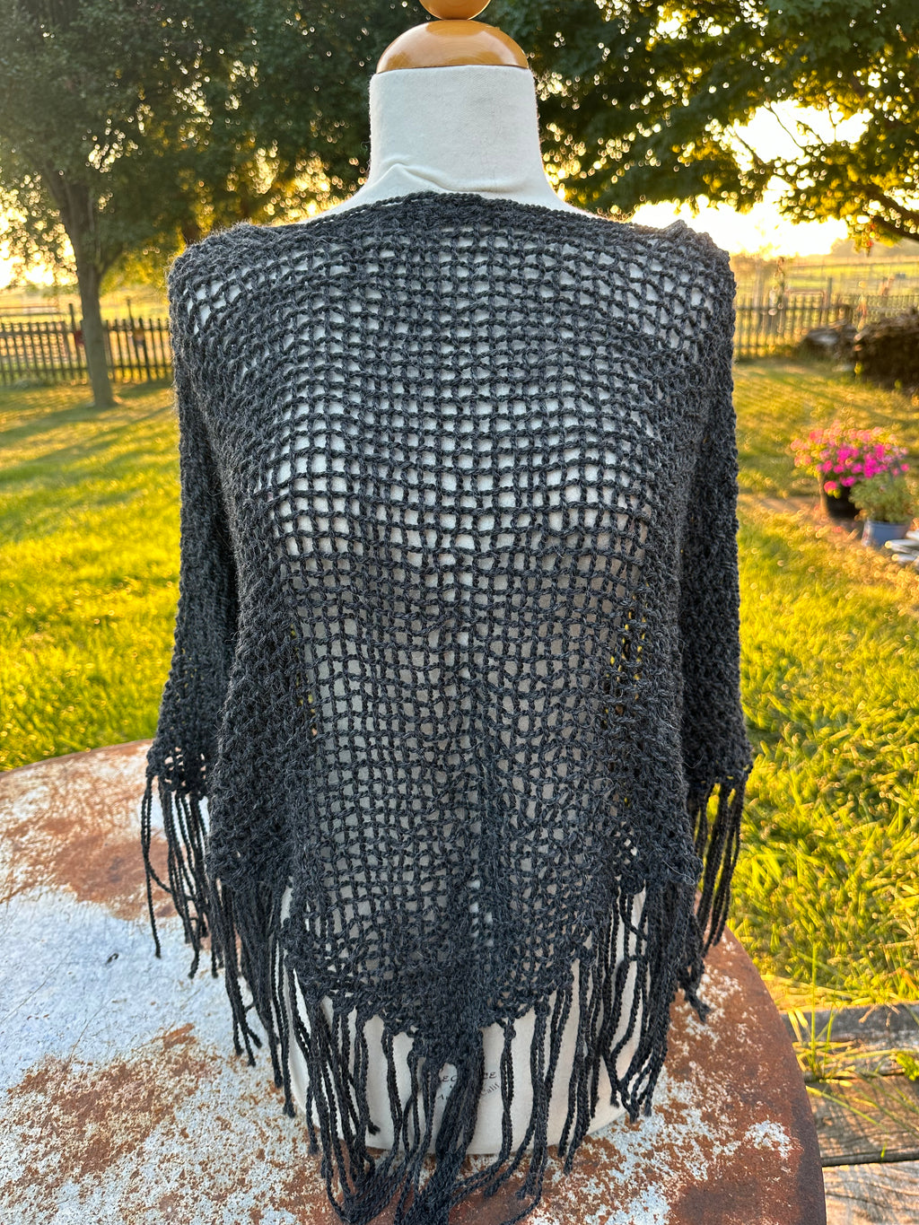 Hand Woven Alpaca Poncho. One Size Fits All.