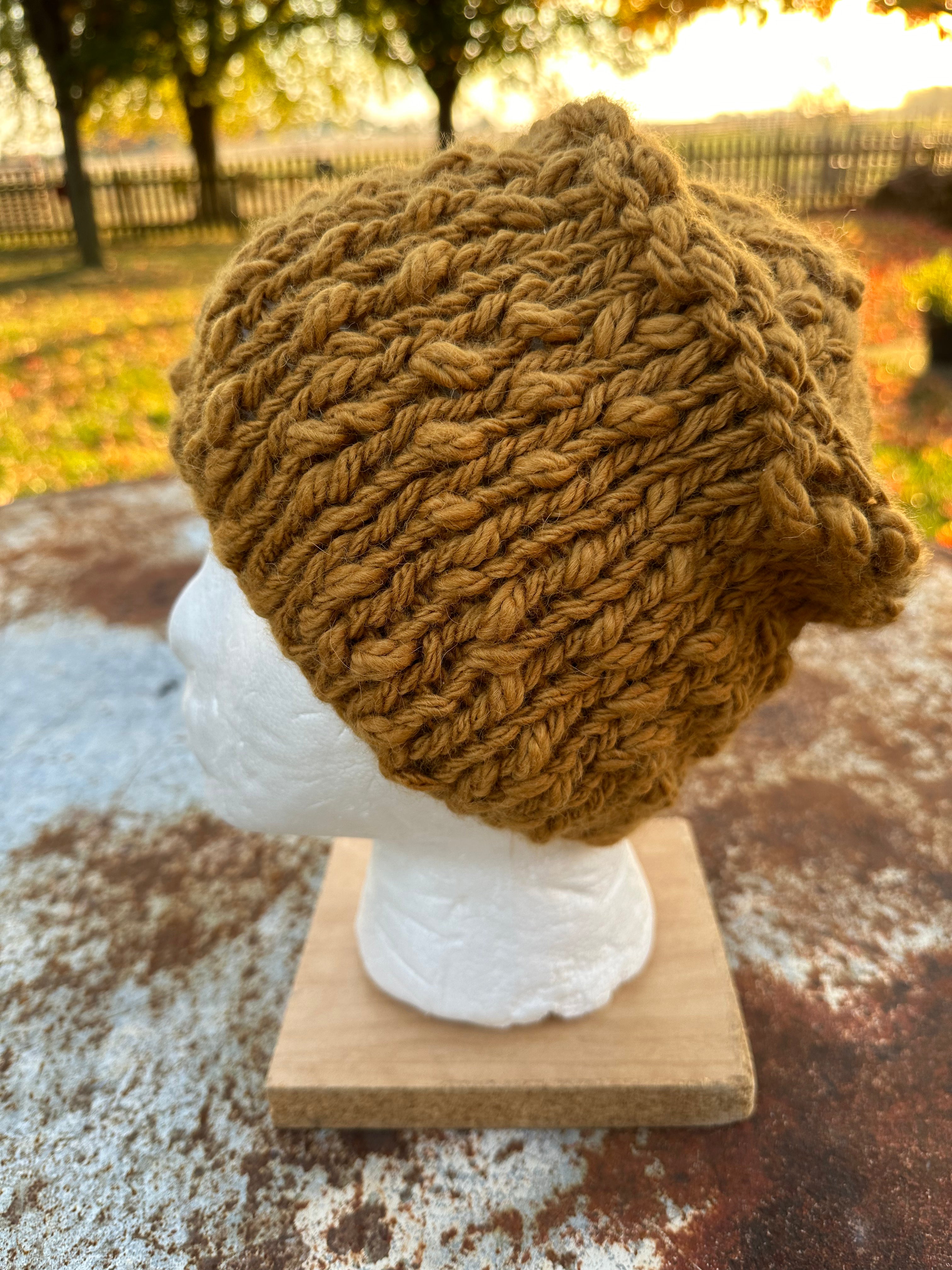 Alpaca/Wool Chunky hat. Hand knit. Natural Fiber. Very soft and warm.