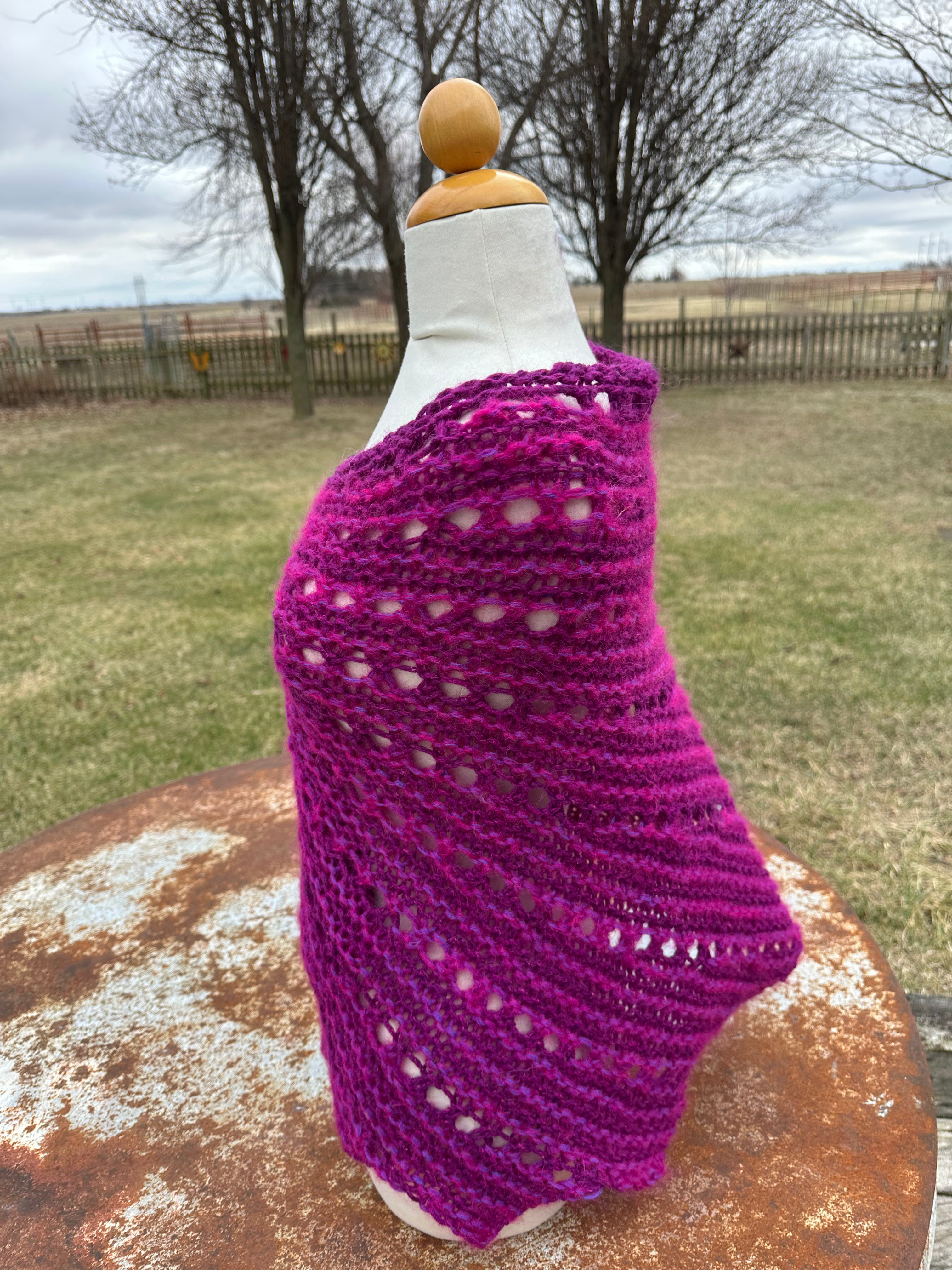 Hand knit Alpaca shawl. Luxury