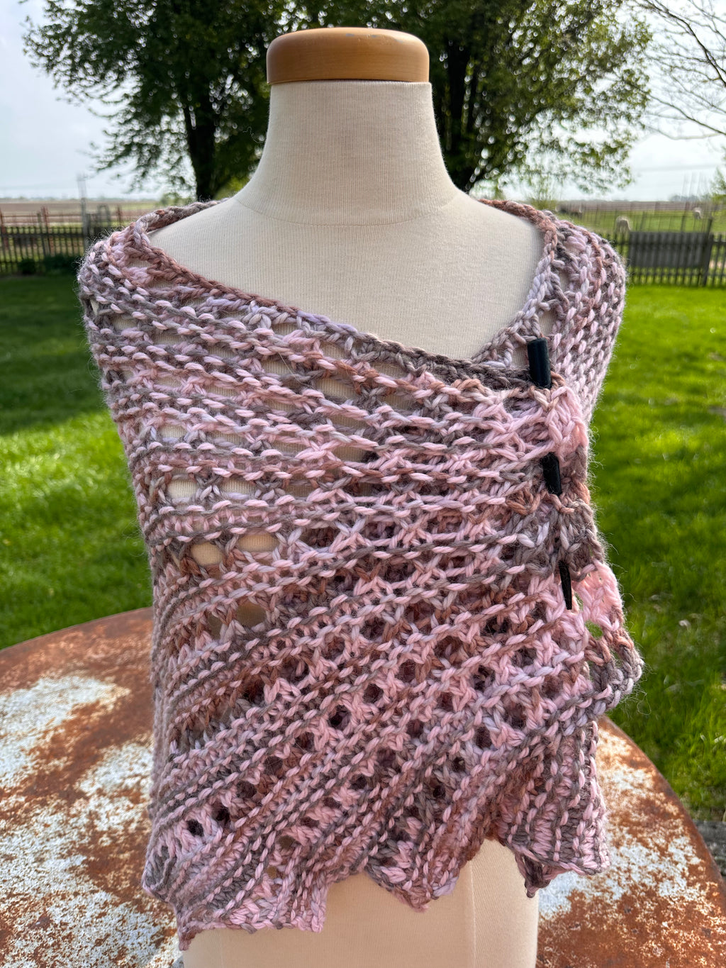 Hand knit Alpaca shawl. Luxury.