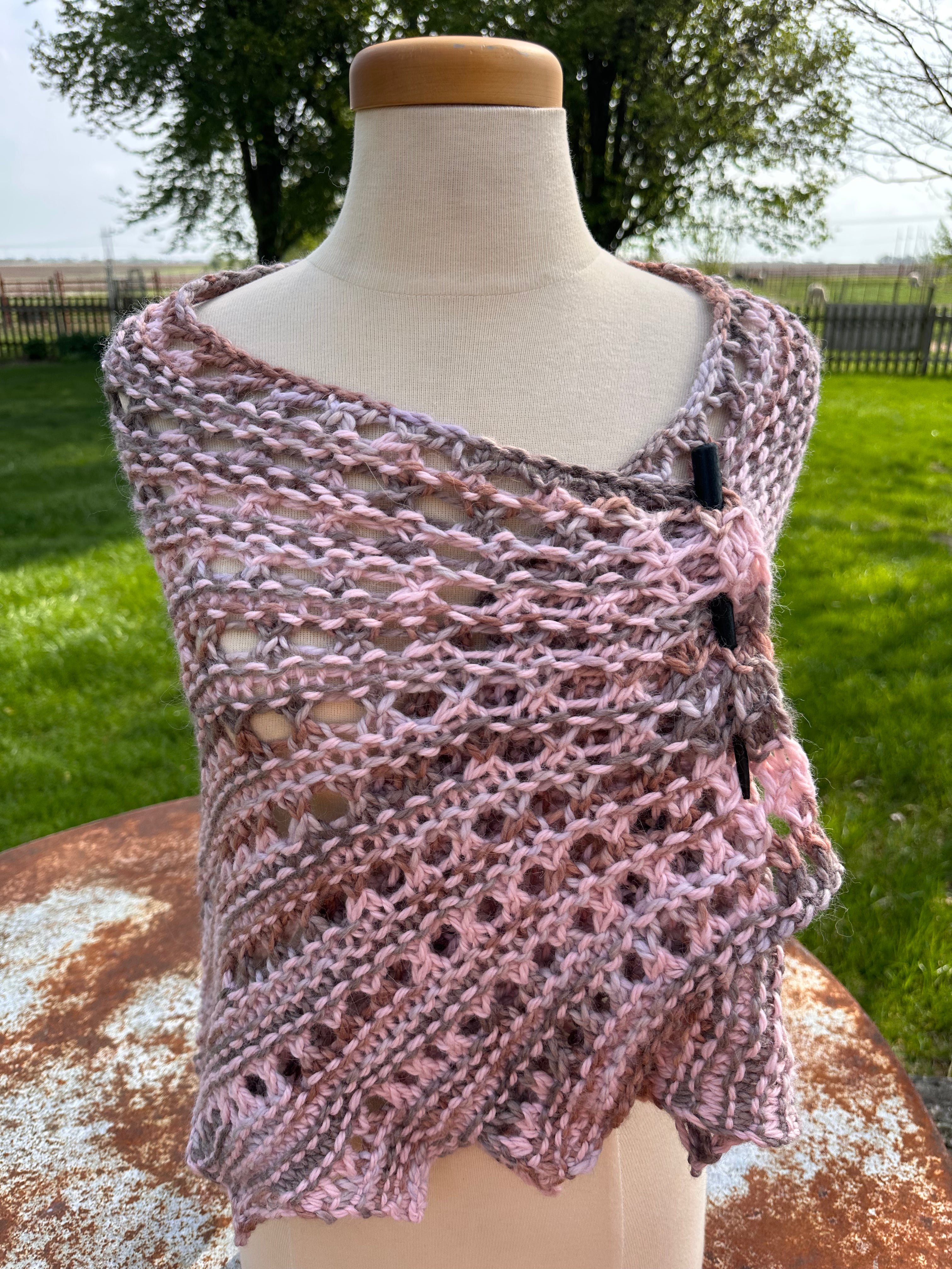 Hand knit Alpaca shawl. Luxury.