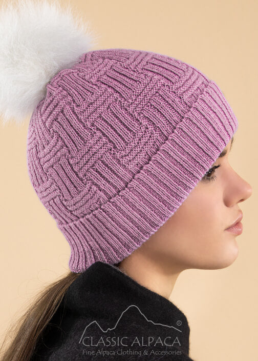 Classic Alpaca Brittany Fur Pom Pom Alpaca Hat image 0