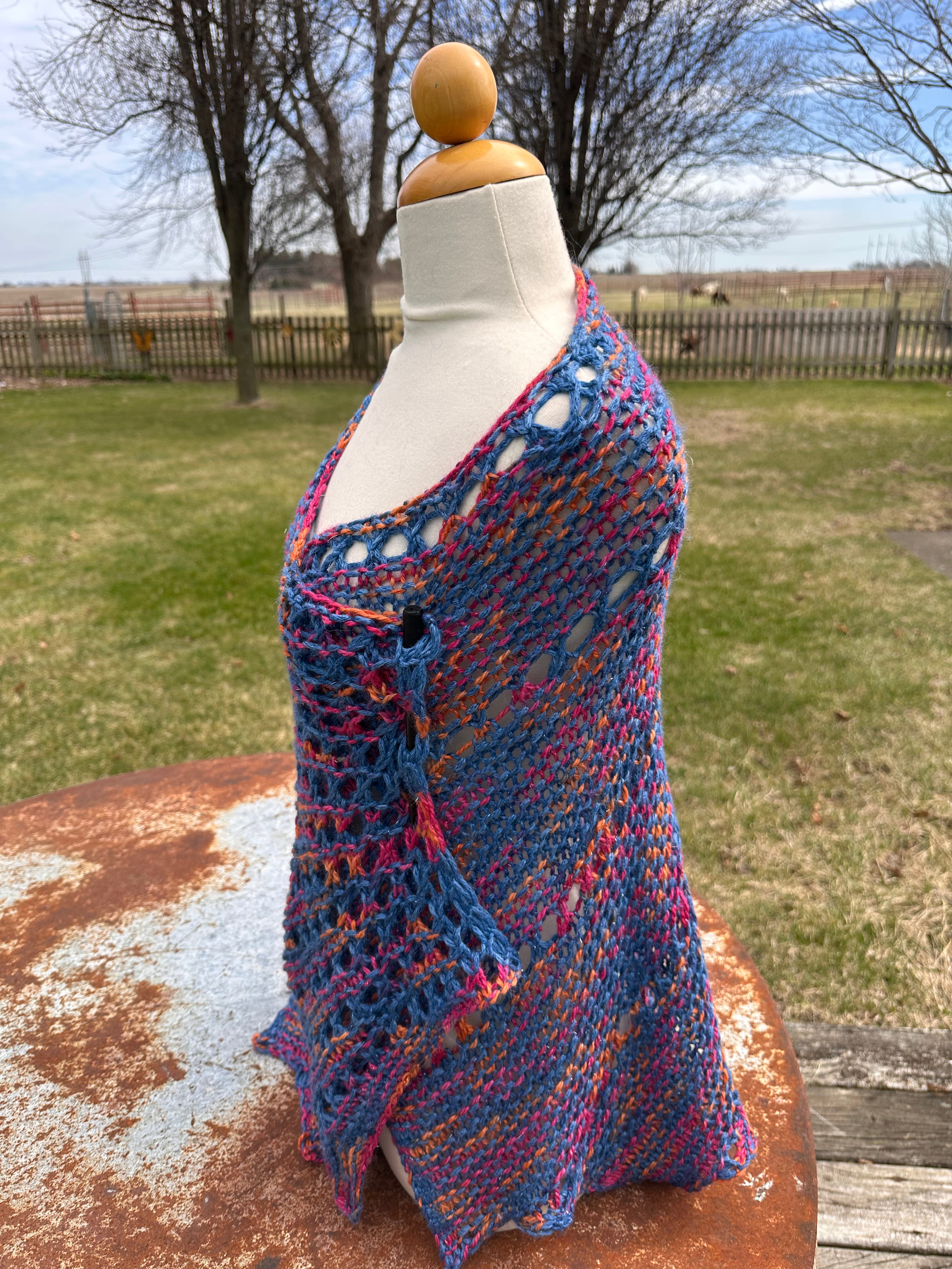 Hand knit Alpaca shawl. Luxury.