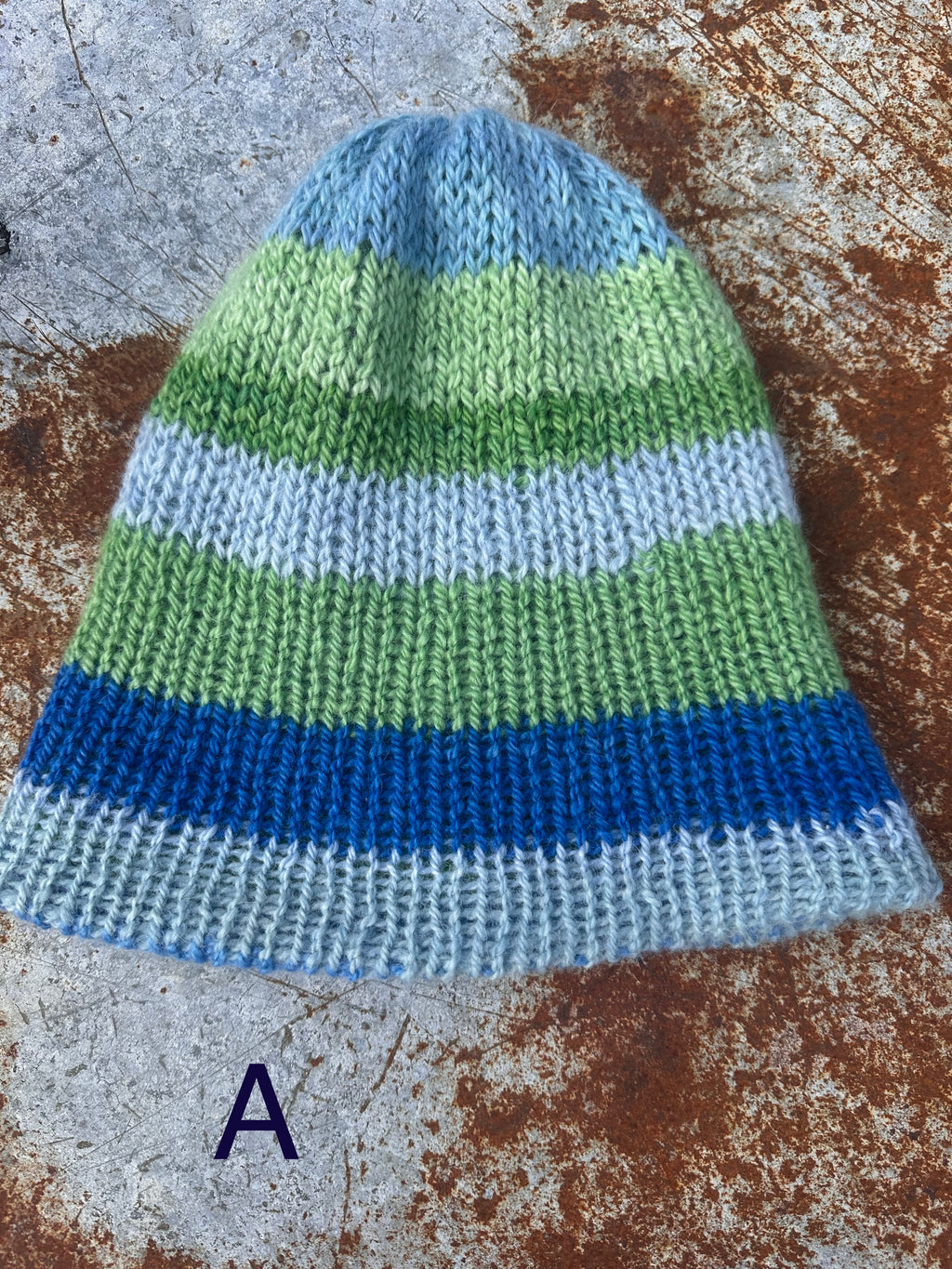 Thick Reversible English Double knit Alpaca hat with fold over brim
