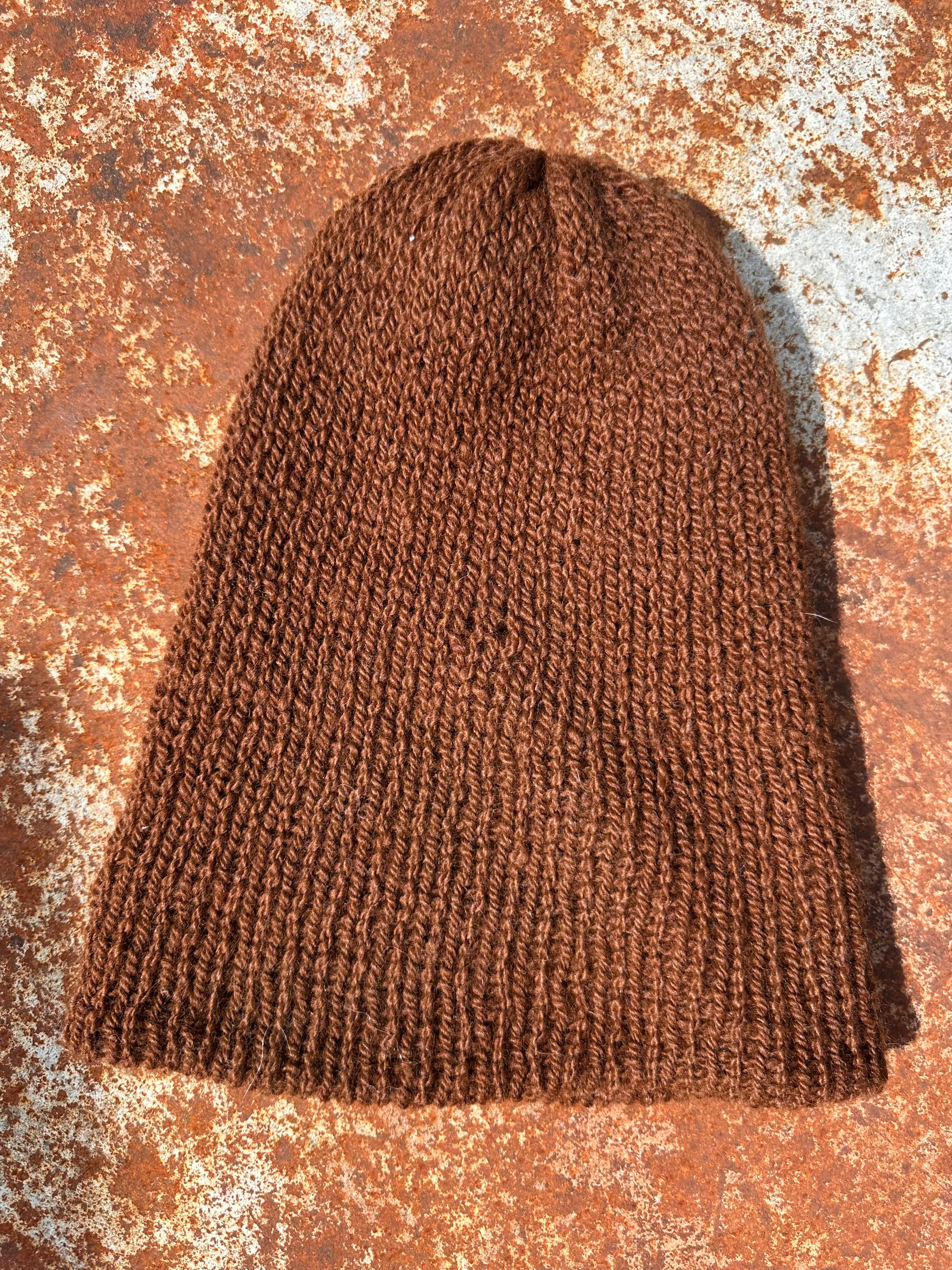 Double knit Alpaca hat with fold over brim