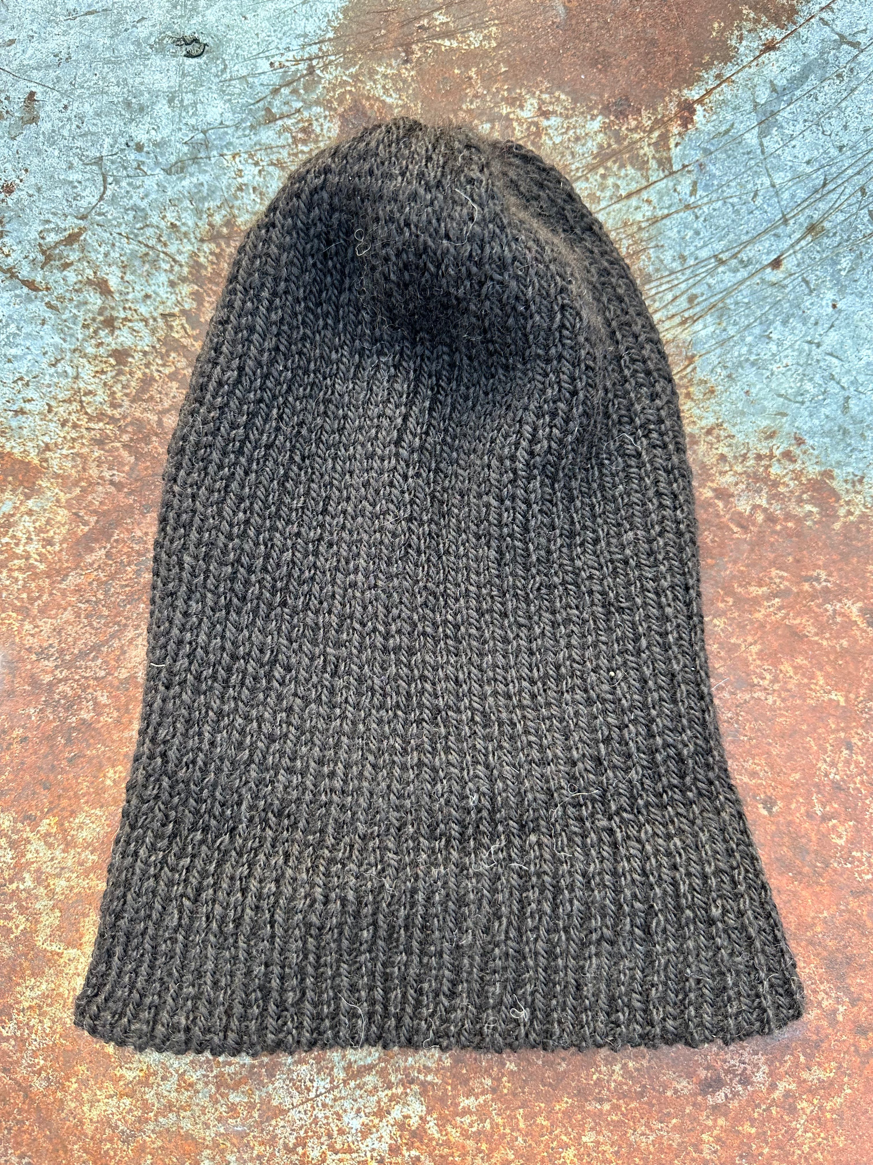 Double knit Alpaca hat with fold over brim