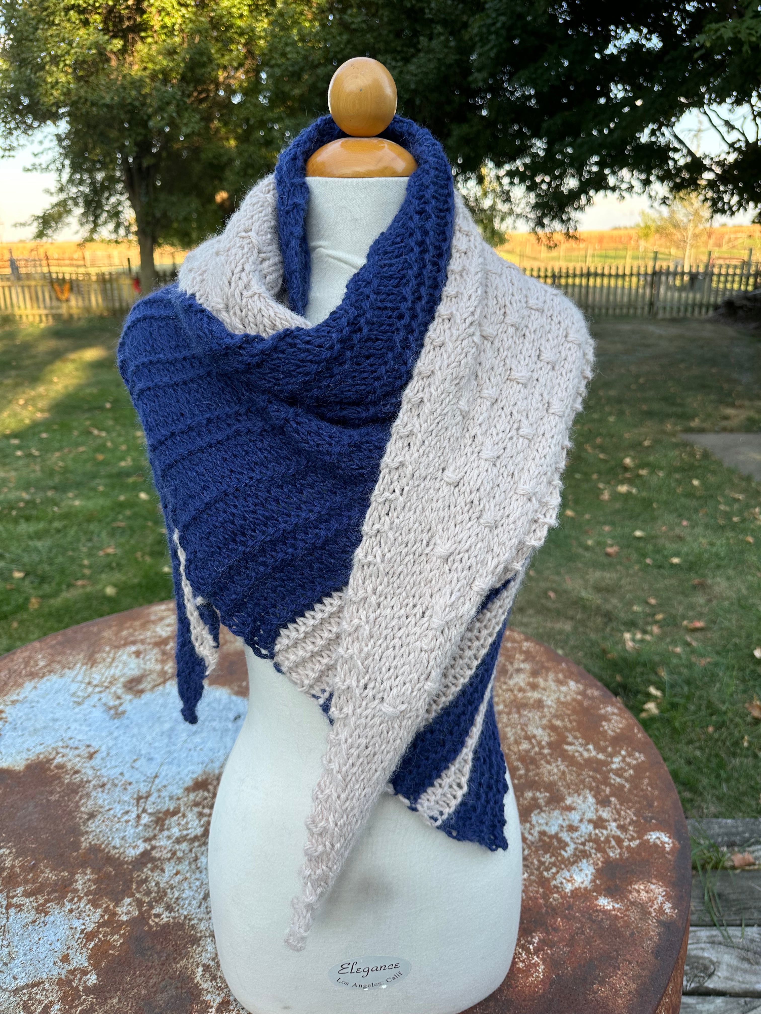 Hand knit Alpaca shawl. Luxury.