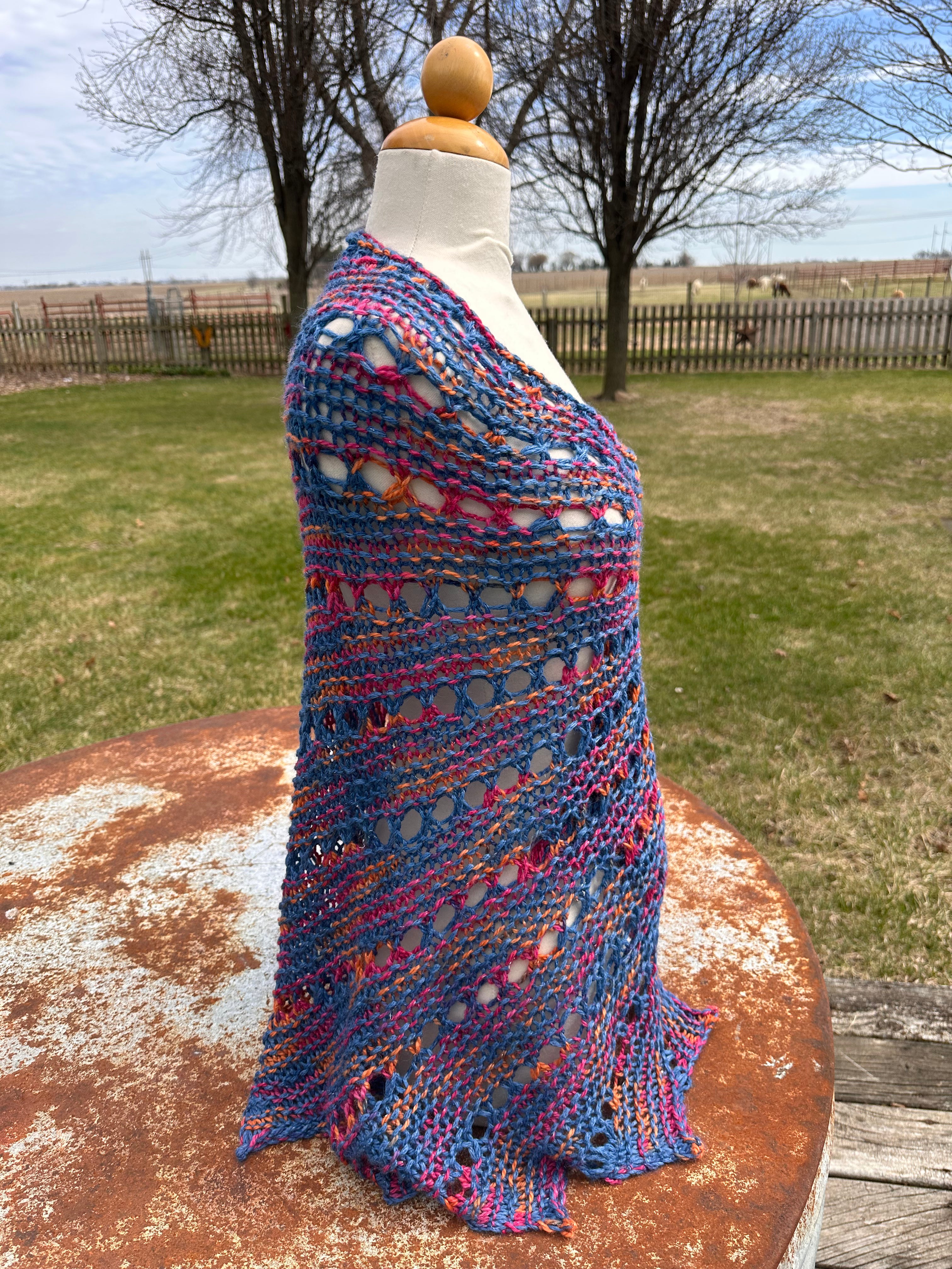 Hand knit Alpaca shawl. Luxury.