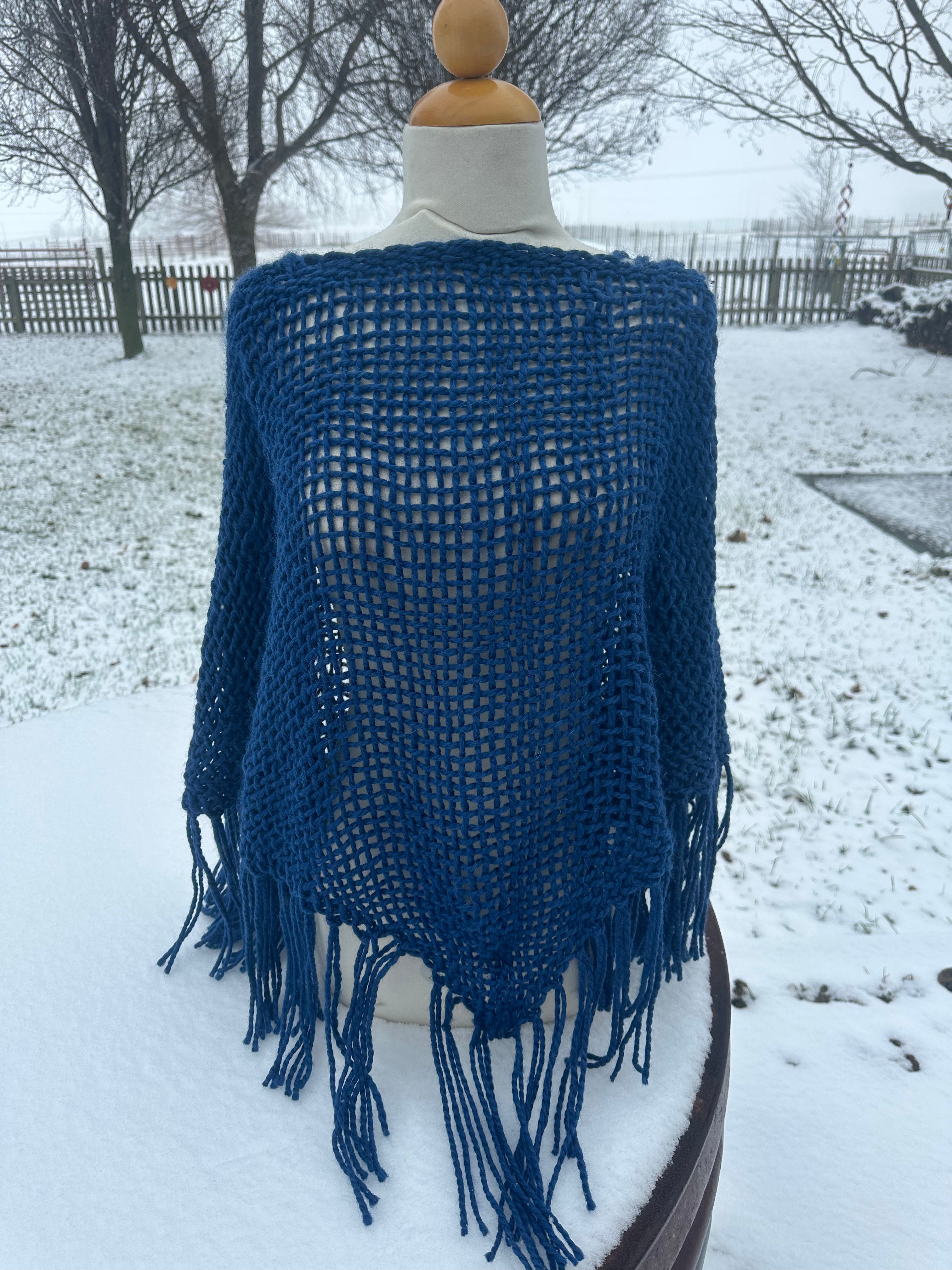 Hand Woven Alpaca Poncho. One Size Fits All.
