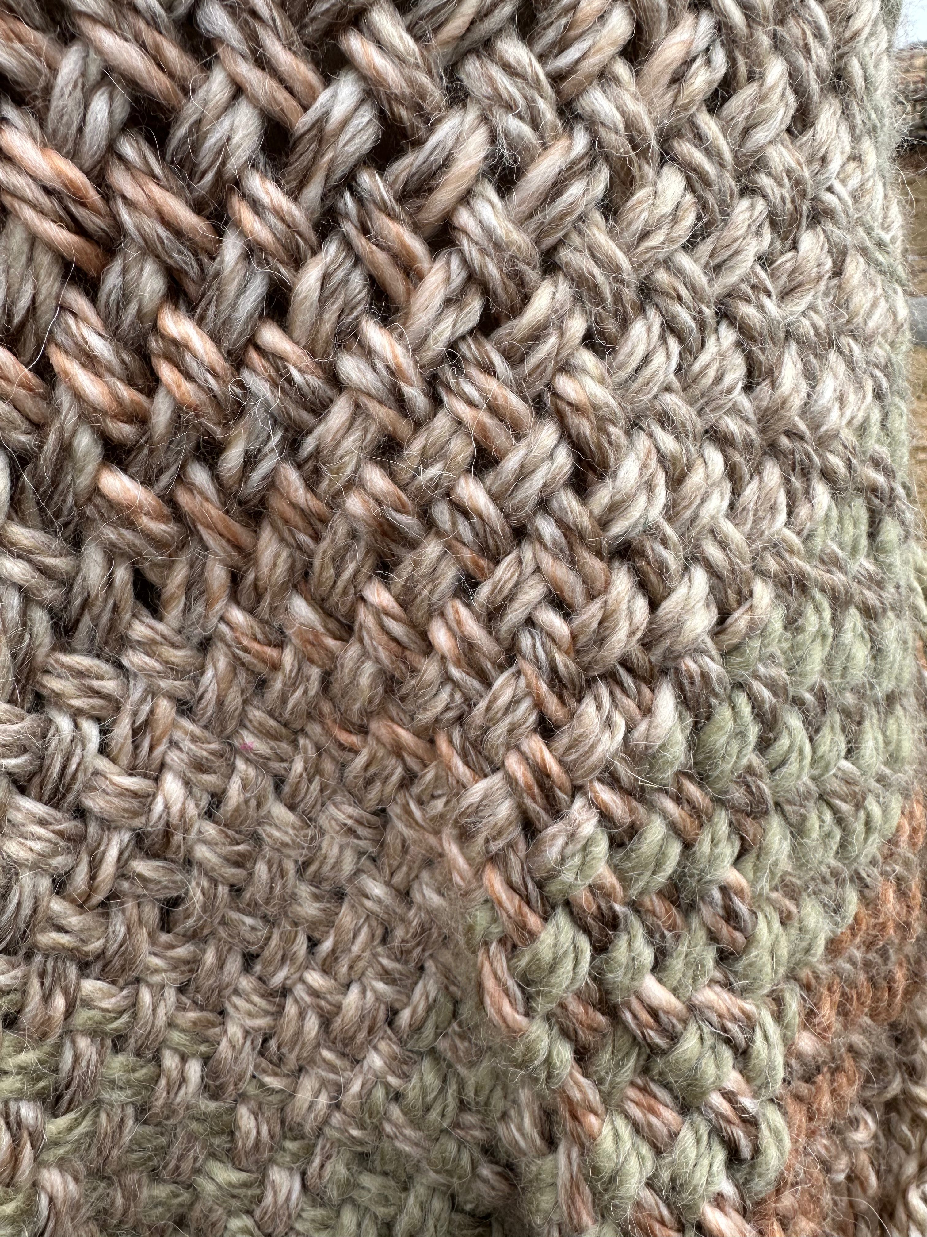 Hand woven alpaca shawl with fringe. 20% Alpaca  plus Acrylic. Chunky yarn.