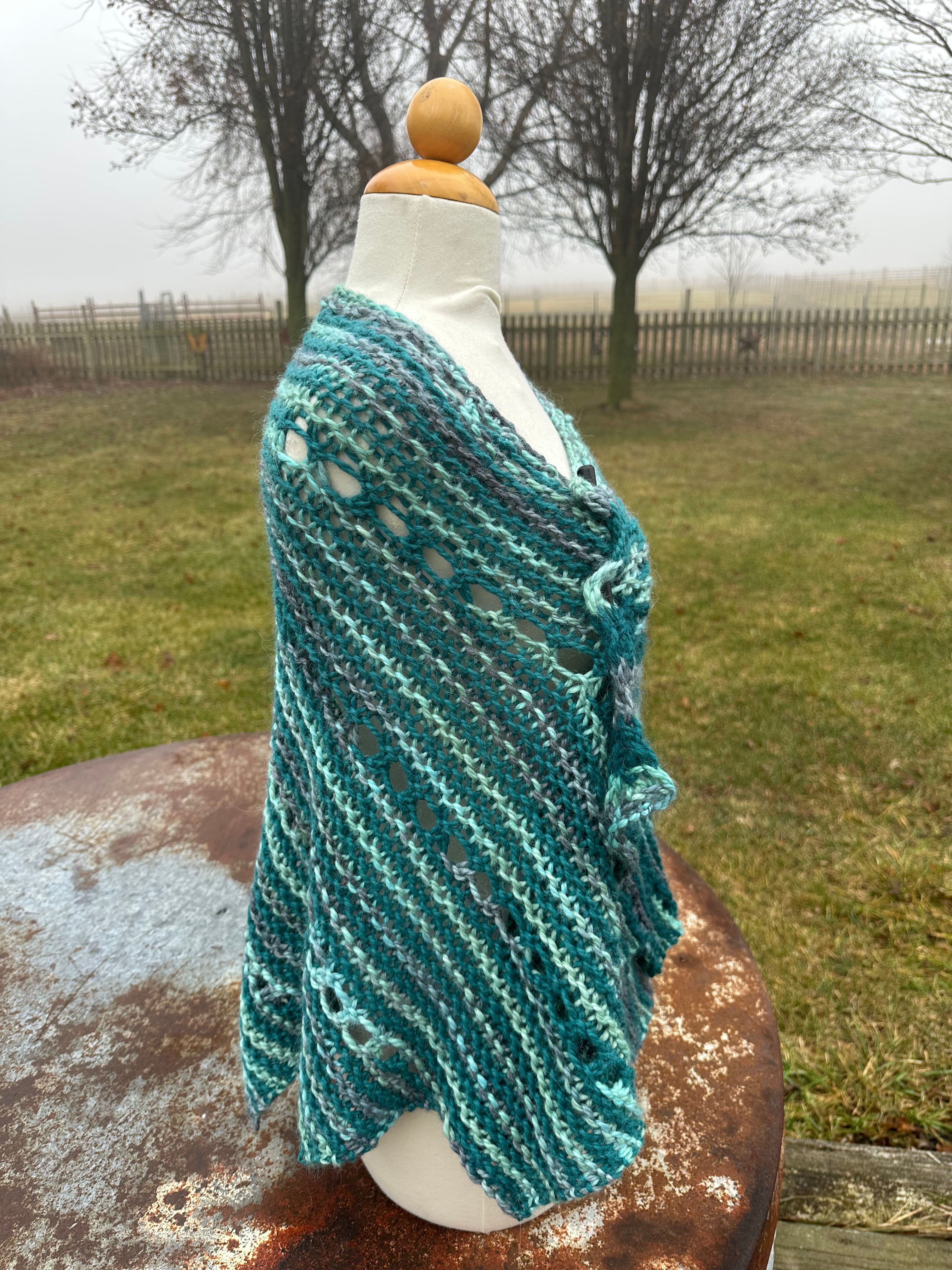 Hand knit Alpaca shawl. Luxury.