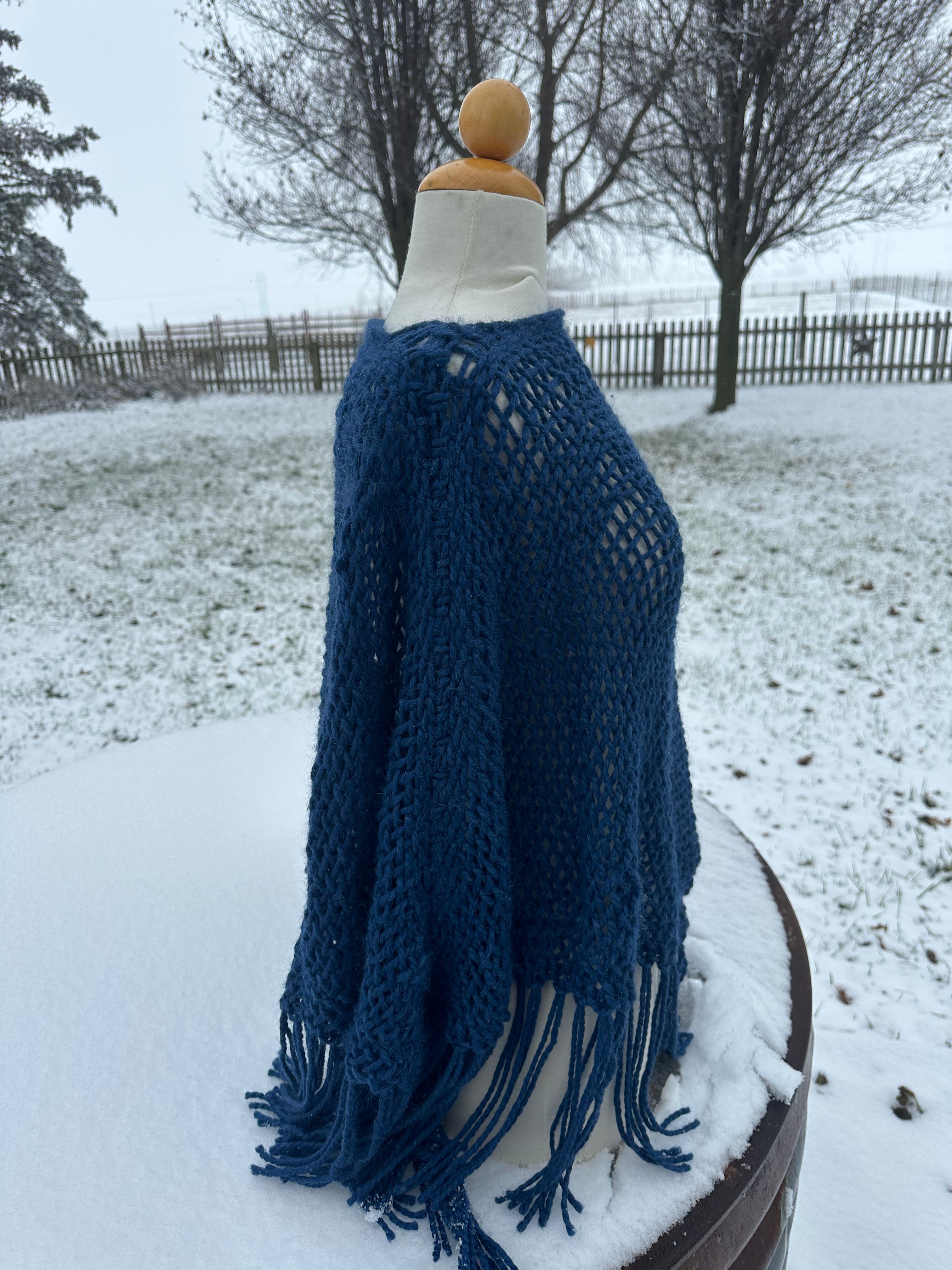 Hand Woven Alpaca Poncho. One Size Fits All.