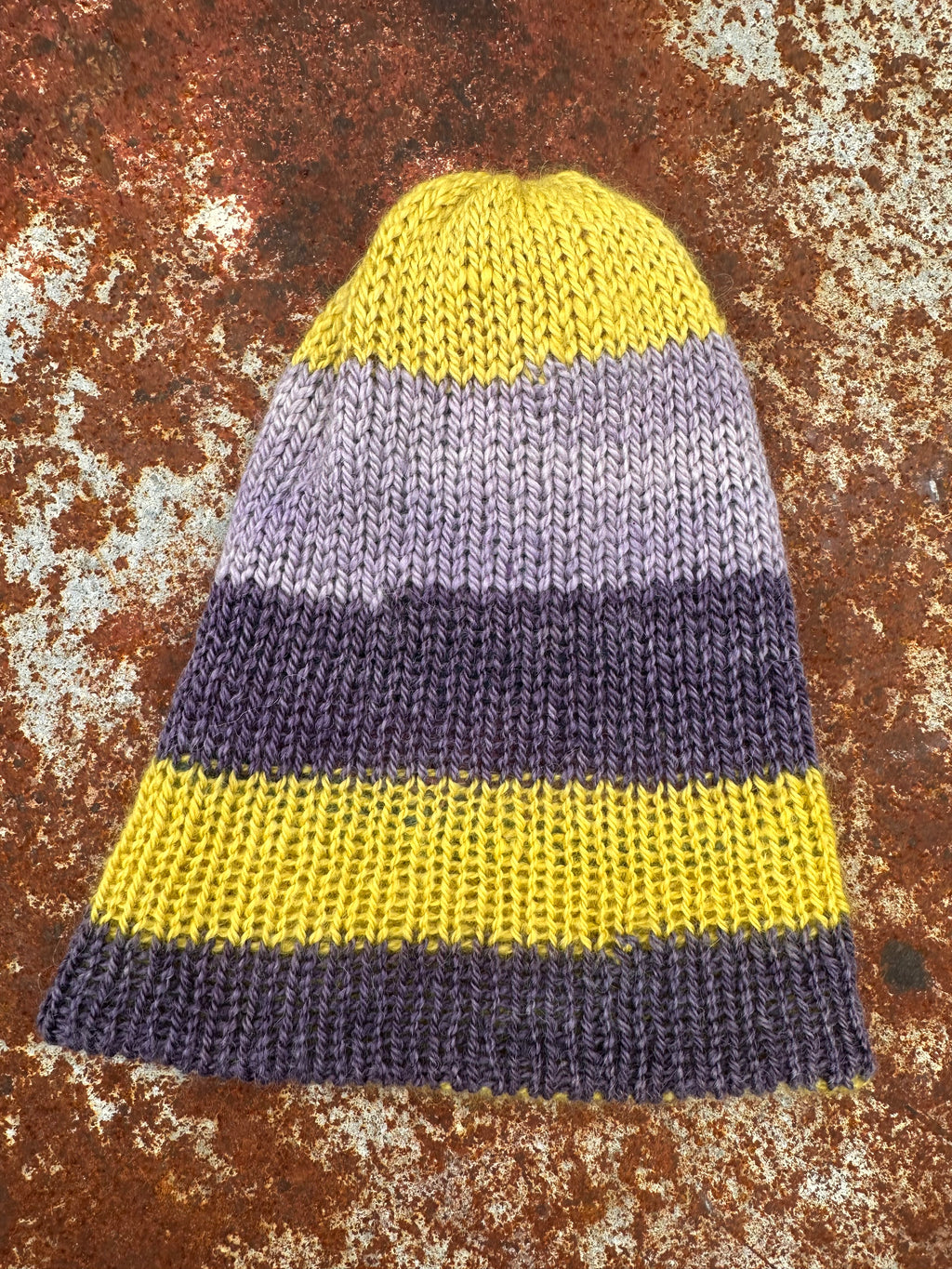 Thick Reversible English Double knit Alpaca hat with fold over brim