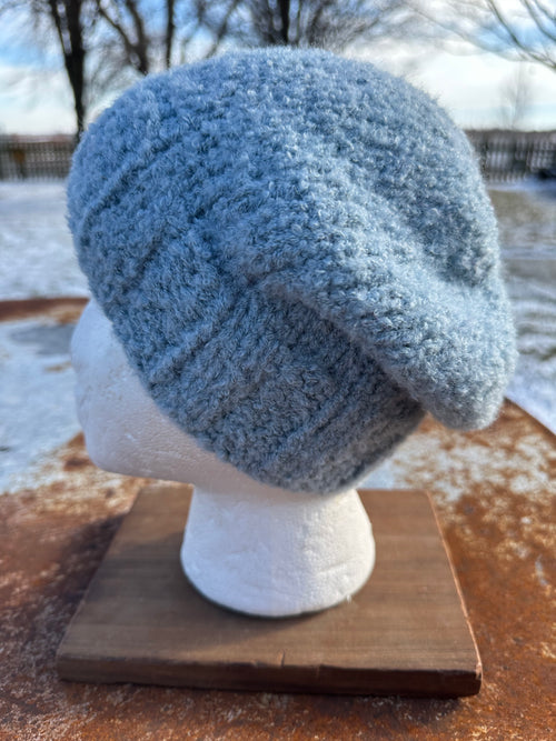 Alpaca  textured hat. Hand knit.