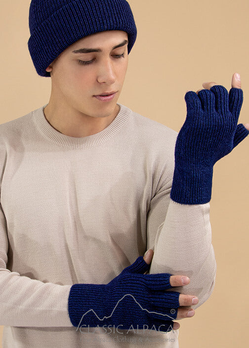 Classic Alpaca Men's Alpaca Half Finger Gloves image 0