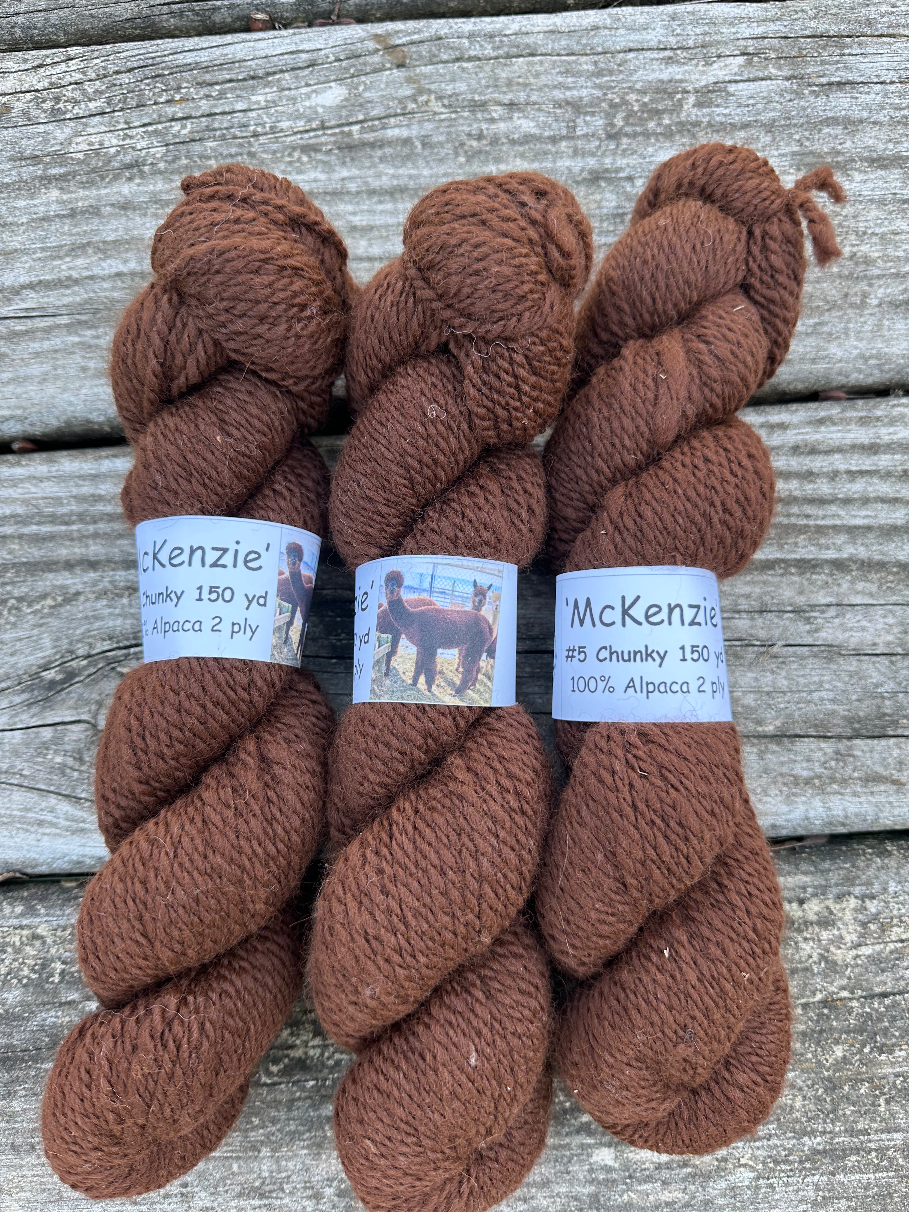 200 yd of Worsted 100% USA Alpaca from our alpacas, 2 ply. Natural Colors