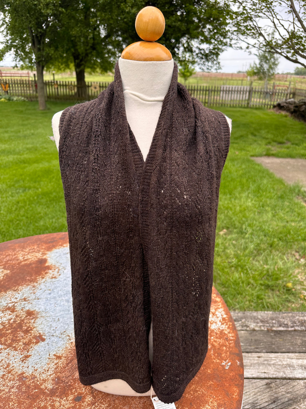 100% USA Alpaca machine knit scarf. Very soft and warm.