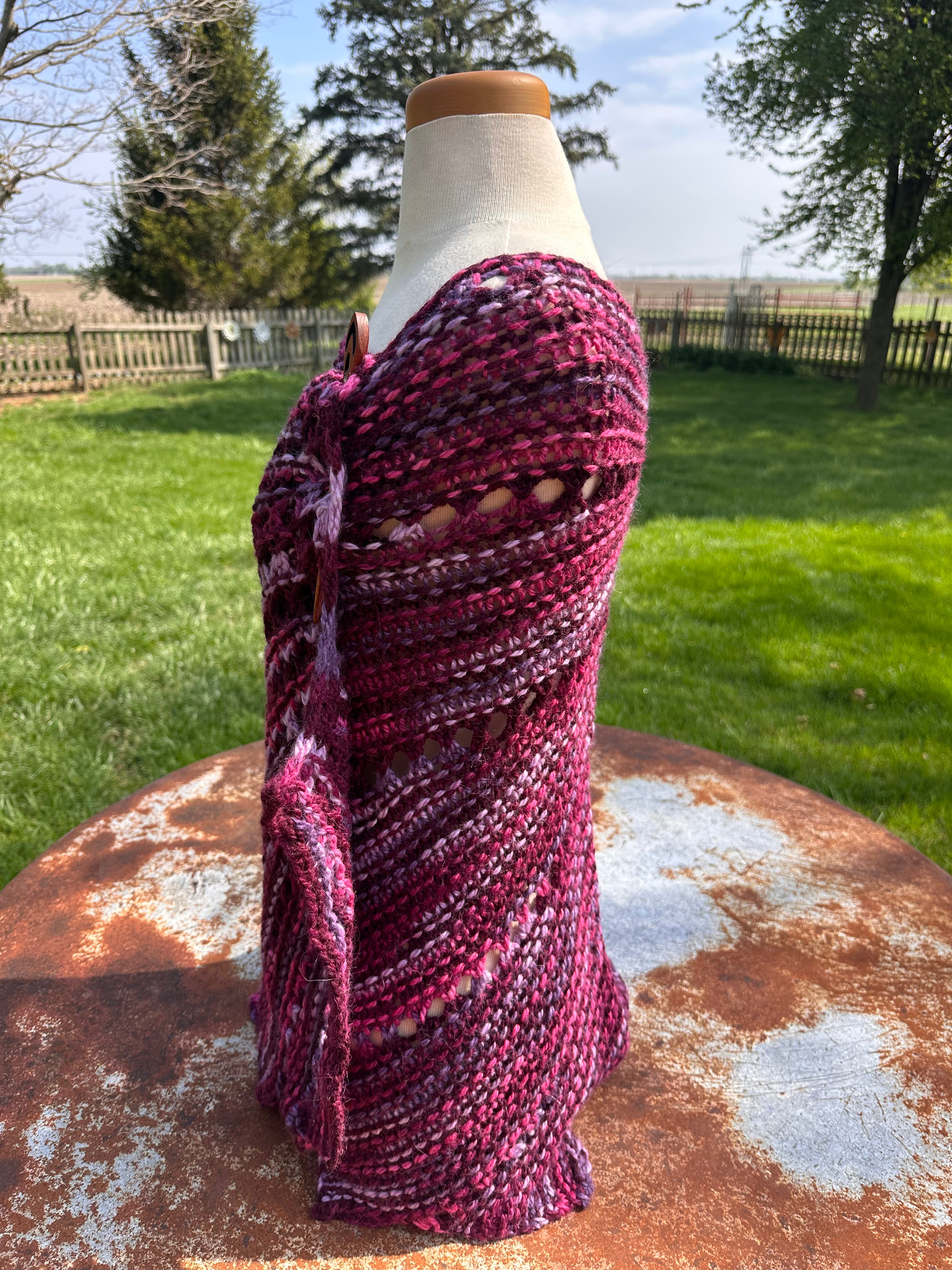 Large Hand knit Alpaca shawl. Luxury.